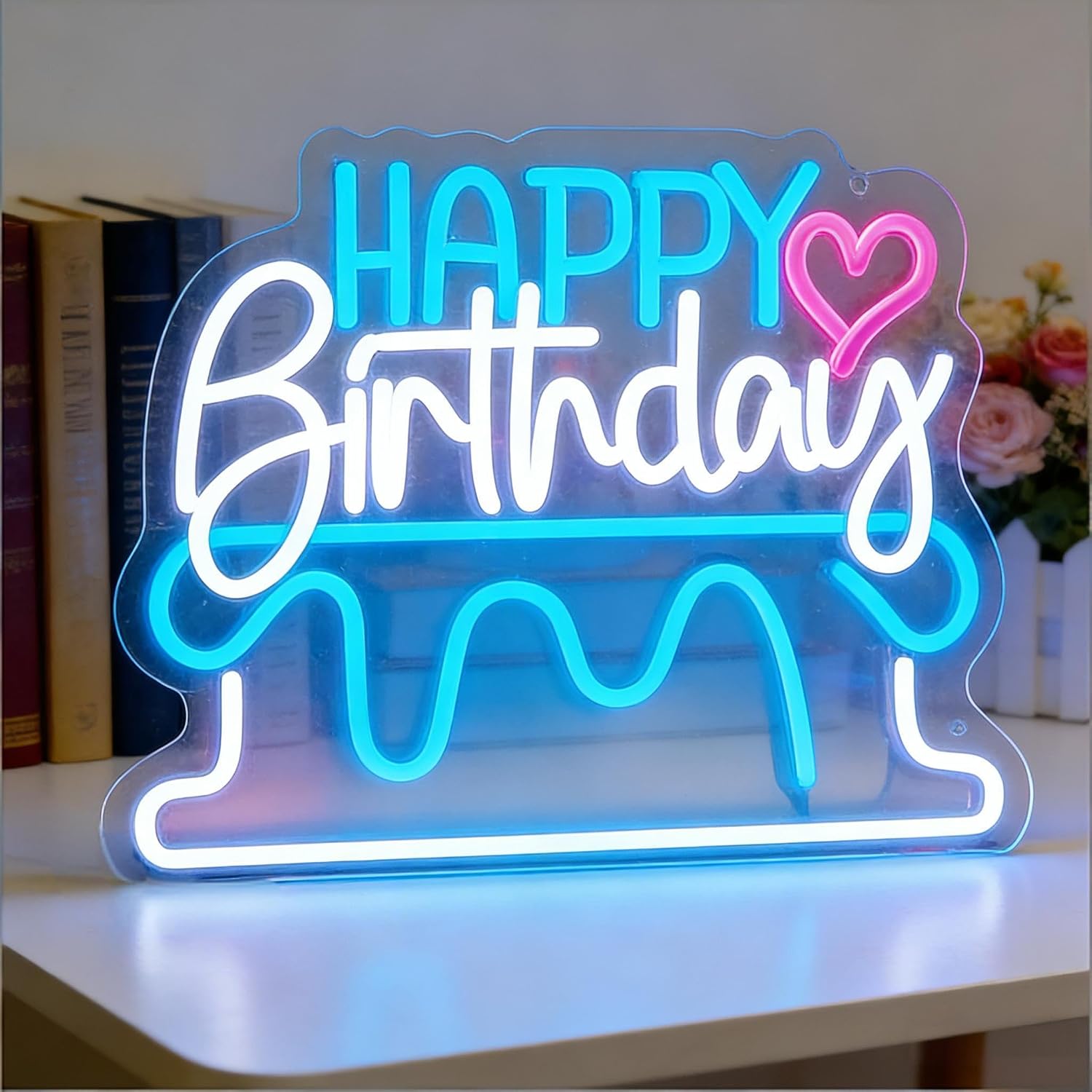 Happy Birthday Neon Sign for Wall Decor Light Up Letters Led Sign Birthday Party Gifts Led Decorative Night Signs Room Decorations Supplies Bday Party Signs for Bar Coffee Home Bedroom Dorm image 2