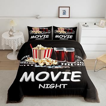 Feelyou Movie Time Theater Comforter Set King Size Boys Girls Kids Bedding