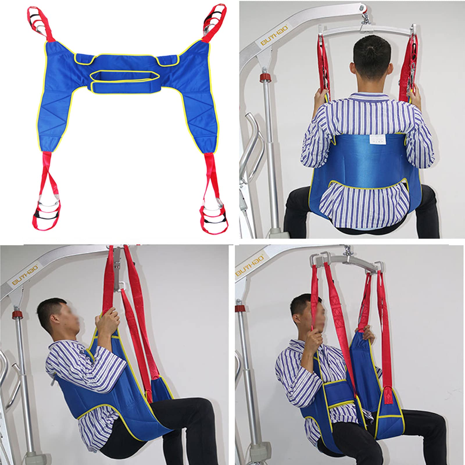 ArnéS de ElevacióN Paciente de Cuerpo Completo,GrúA de Paciente,Eslinga de ElevacióN con Accesorios de Bucle,para Posicionamiento Y ElevacióN de La Cama,EnfermeríA