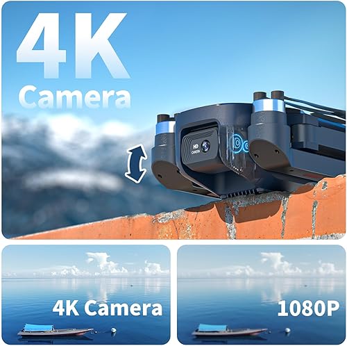 Miniatura 2 de Drones de motor sin escobillas con 2 cámaras 40 KMh MAX resistencia al viento clase 4 para adultos Drone 5GHz WIFI FPV con cámara HD Quadricopter RC