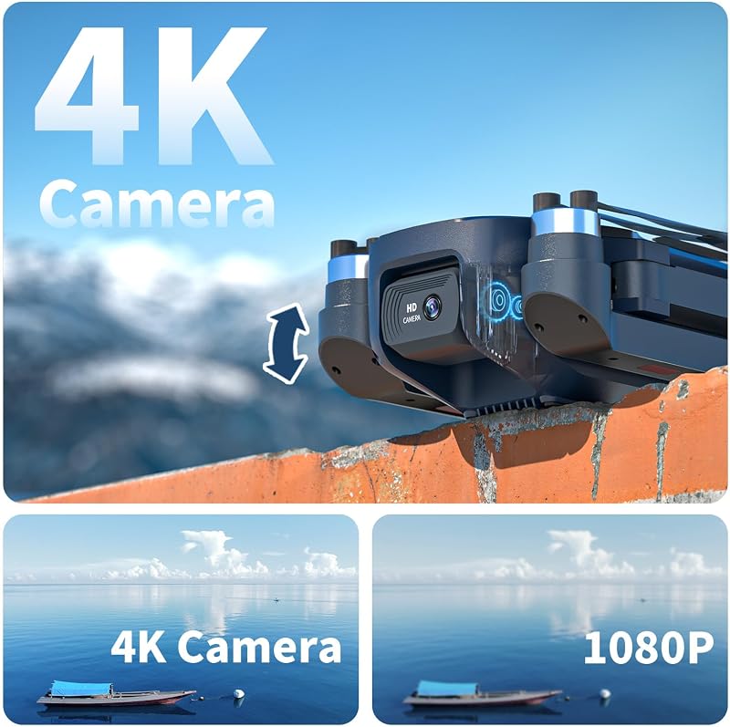 FAKJANK F415 Összecsukható Drón 4K HD Dupla Kamerával, 20 Perces Repülési Idővel, 5GHz WiFi, Kefe Nélküli Motor, 3D Flip Funkcióval Kezdőkne
