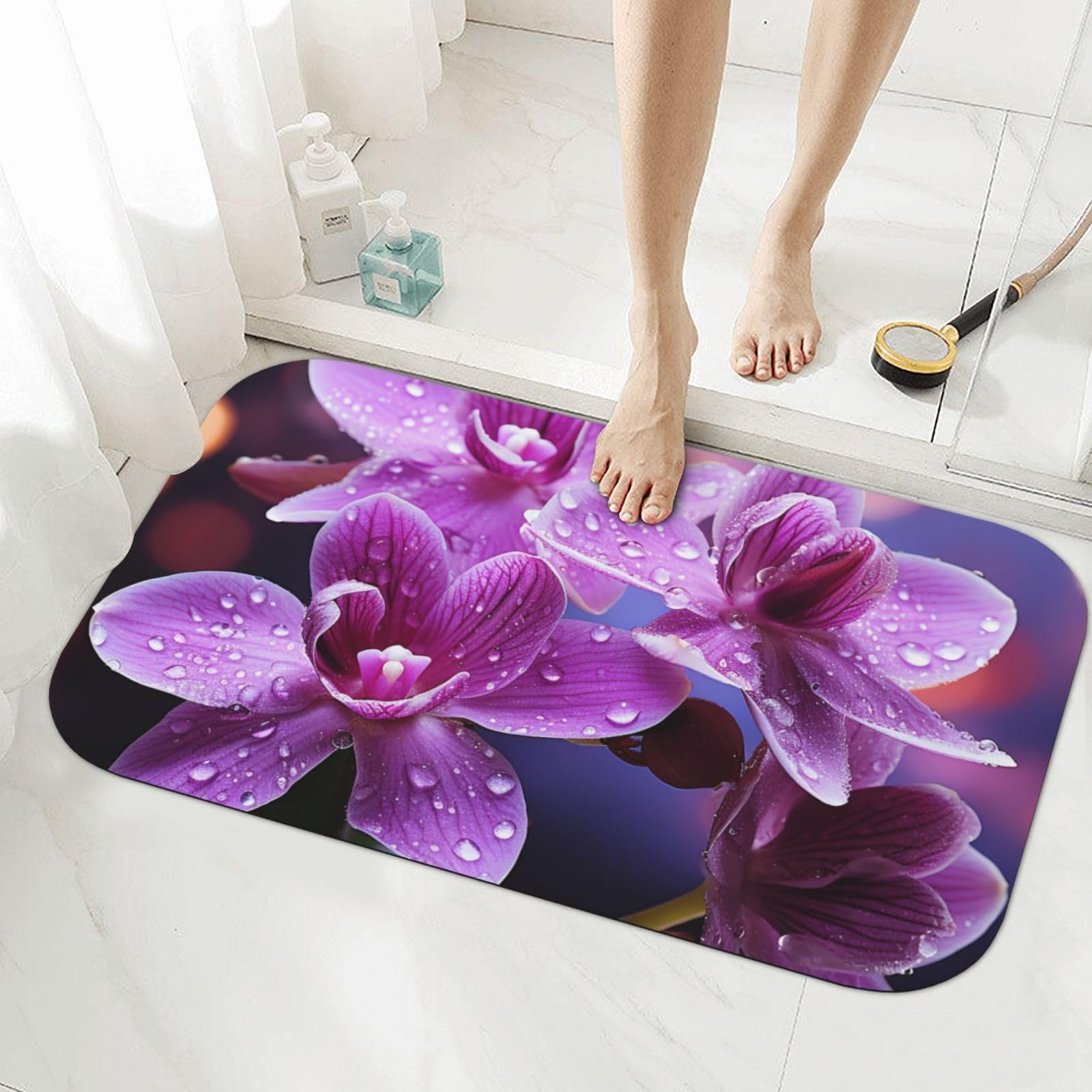 Tapis de bain super absorbant en pierre diatomite à séchage rapide violet