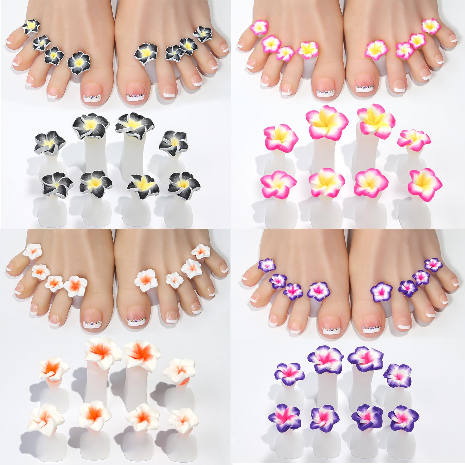 32Pcs 3D Flower Nail Polish Toe Separators, Silicone Nail Finger Spacers, Toe Separators for Pedicure and Nail Art, Relaxing Toe and Finger Separators, Foot Care and Nail Art Tools
