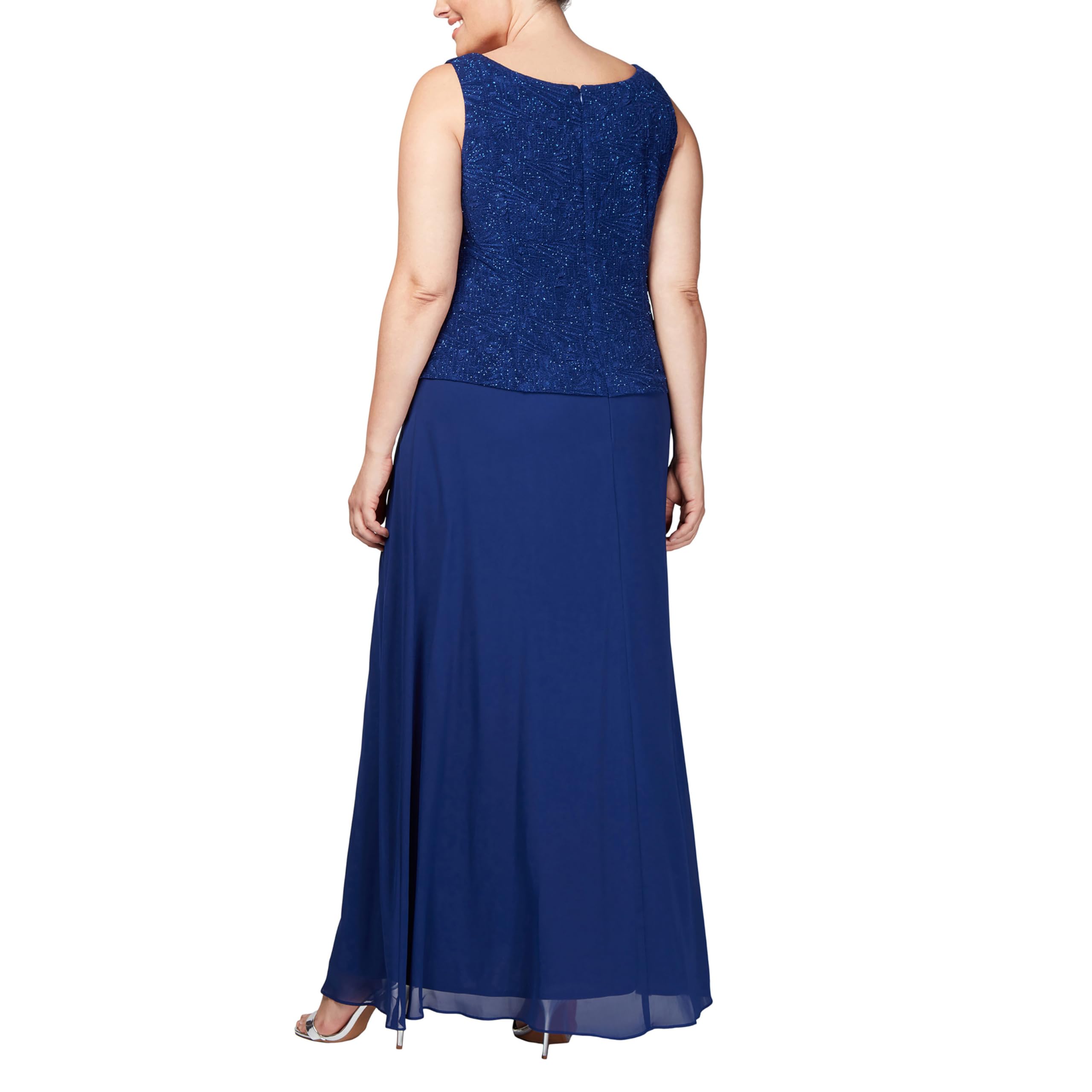 Alex Evenings Sukienka na specjalną okazję Kobiety Plus Size Long Dress With Mandarin Neckline Jacket