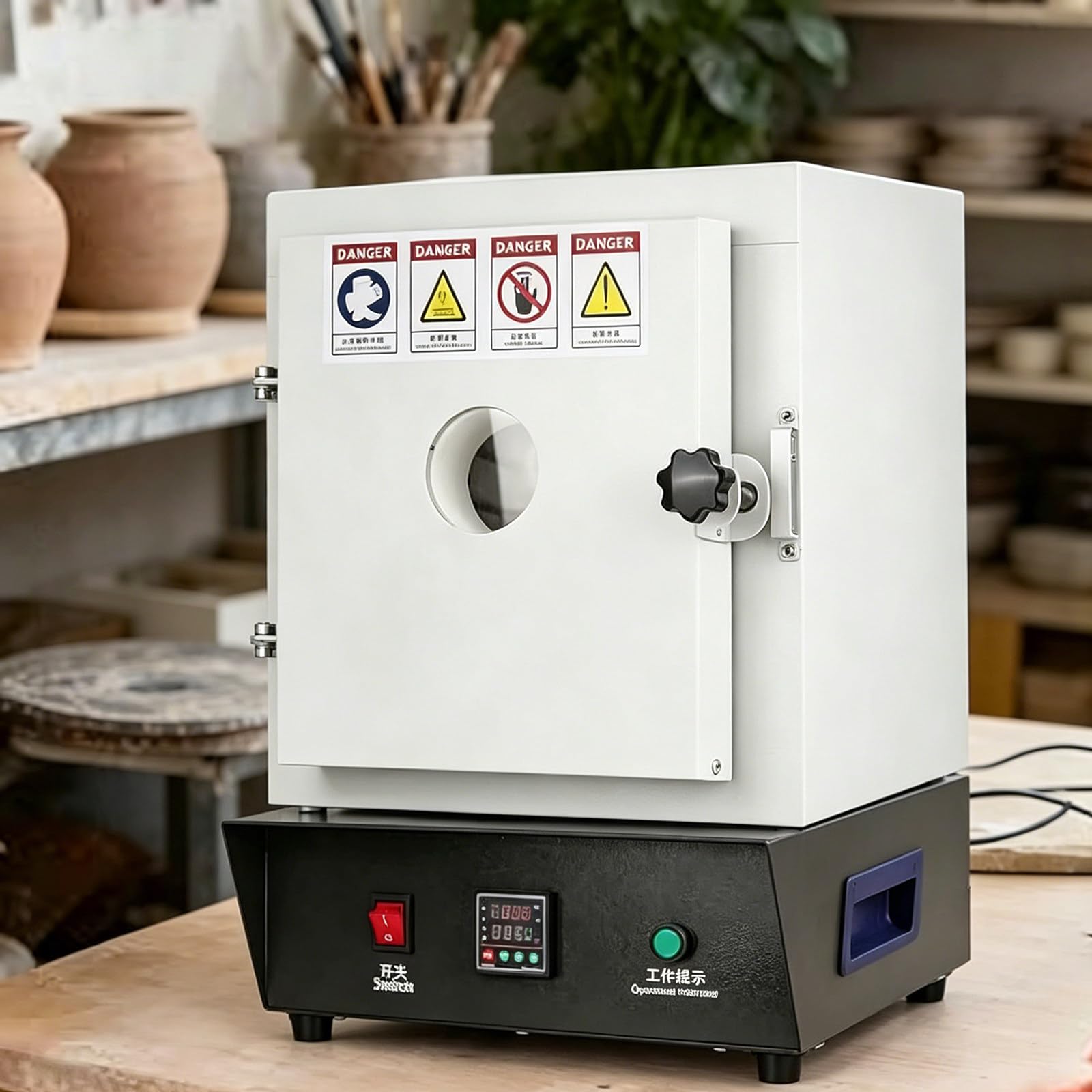 JozyJul 1500W Electric Kiln Metal Melting Furnace,1150℃ Kiln for Pottery at Home Digital,Observation Window and PID Temperature Control for Dentistry,Ceramic Works,Jewelry Treatment