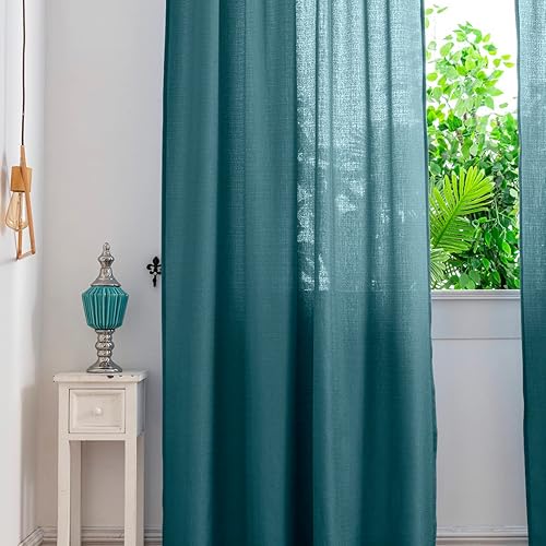 Miniatura 18 de Yancorp Khaki Kitchen Tier Curtains - 36 Inch Linen Textured Short Farmhouse Cafe Curtains for Small Windows in Bathroom or Laundry Room