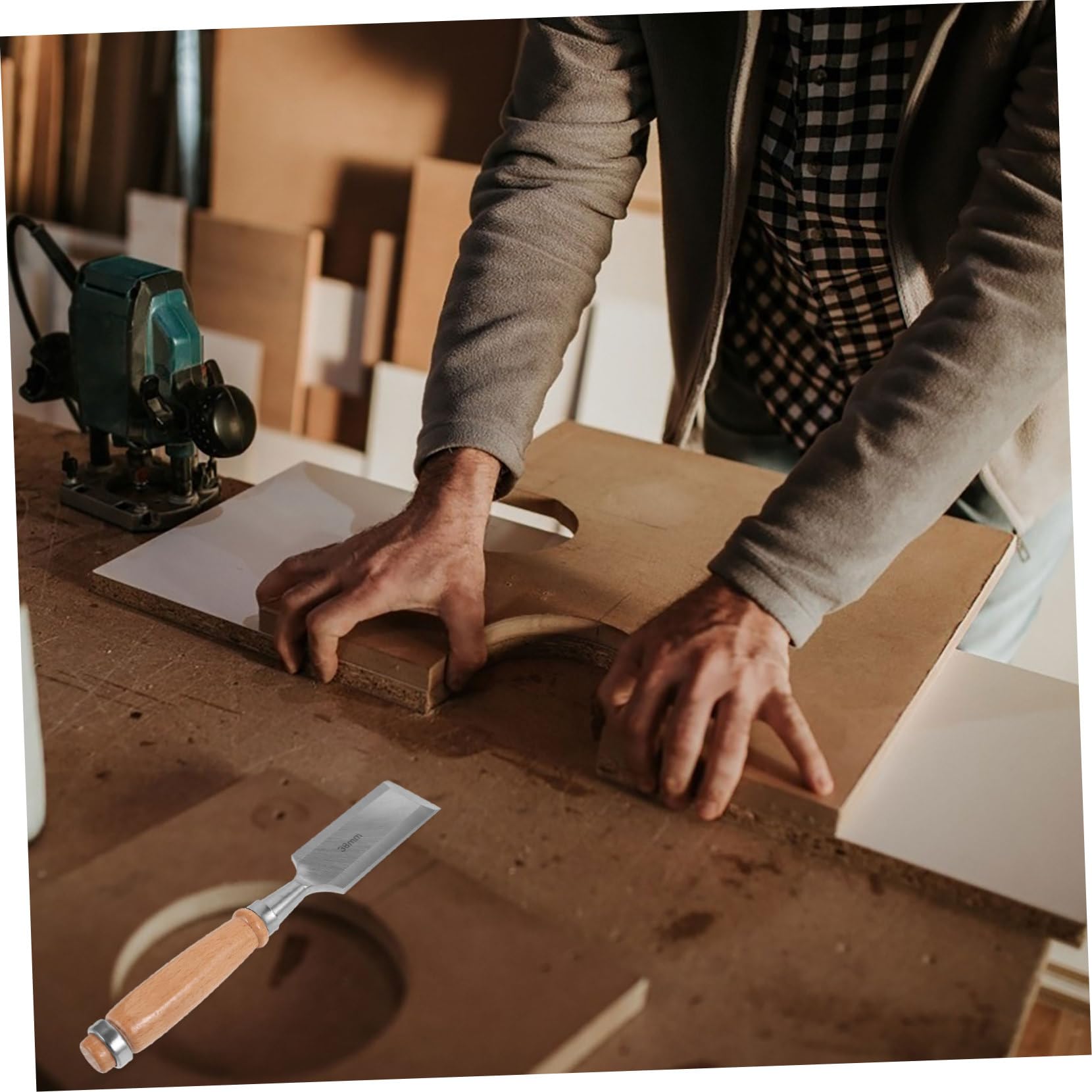 Mipcase Convenient Woodworking Chisel Set Flat Tip Carving Chisel for Diy Sculpture Tools for Beginners