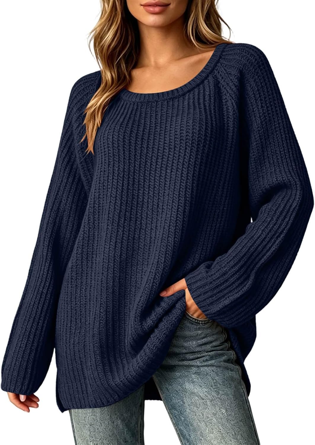 Women's Oversized Long Sleeve Crewneck Pullover Sweaters