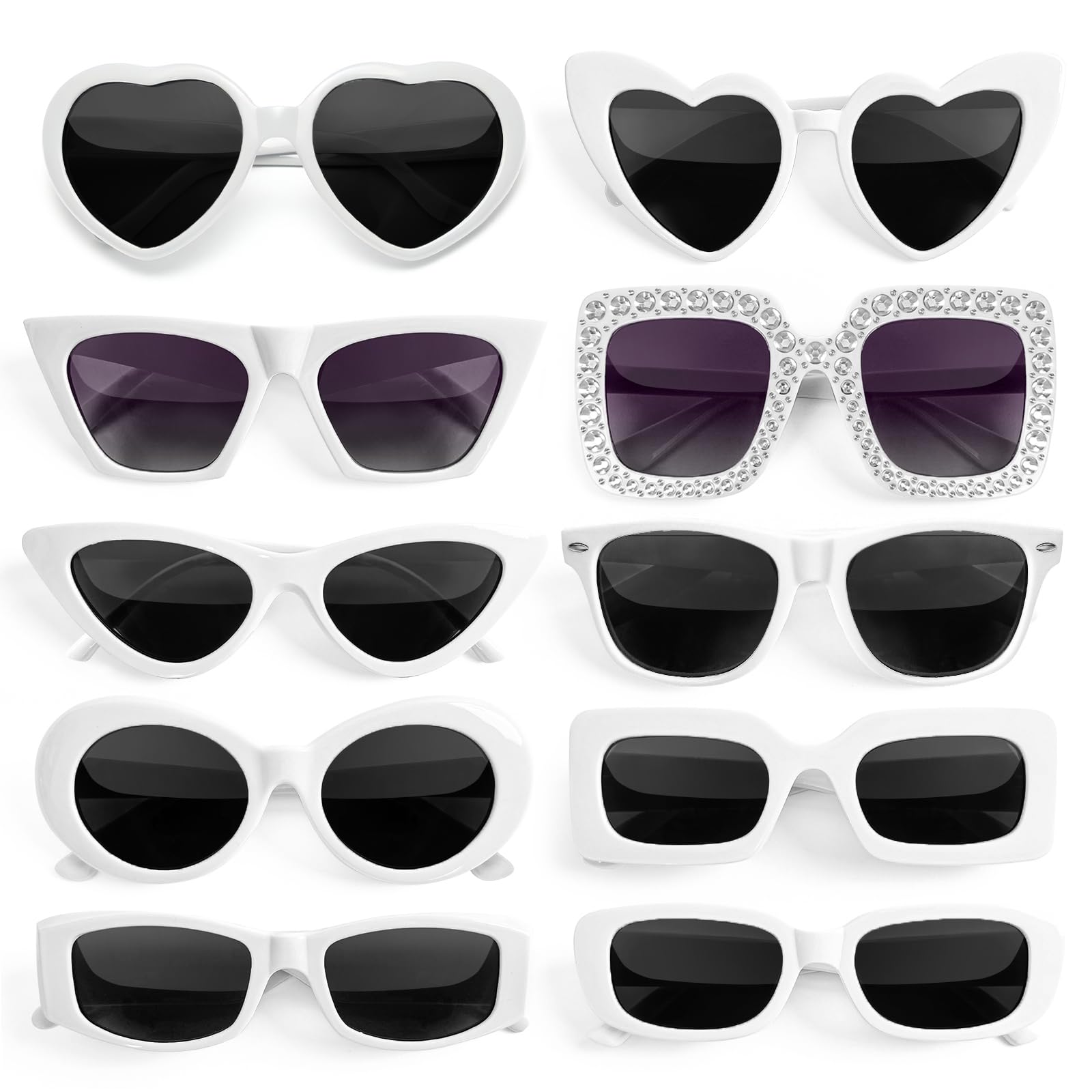 Confezione da 10 occhiali da sole alla moda retrò alla moda per donne/uomini bomboniere occhiali da sole accessori costume set