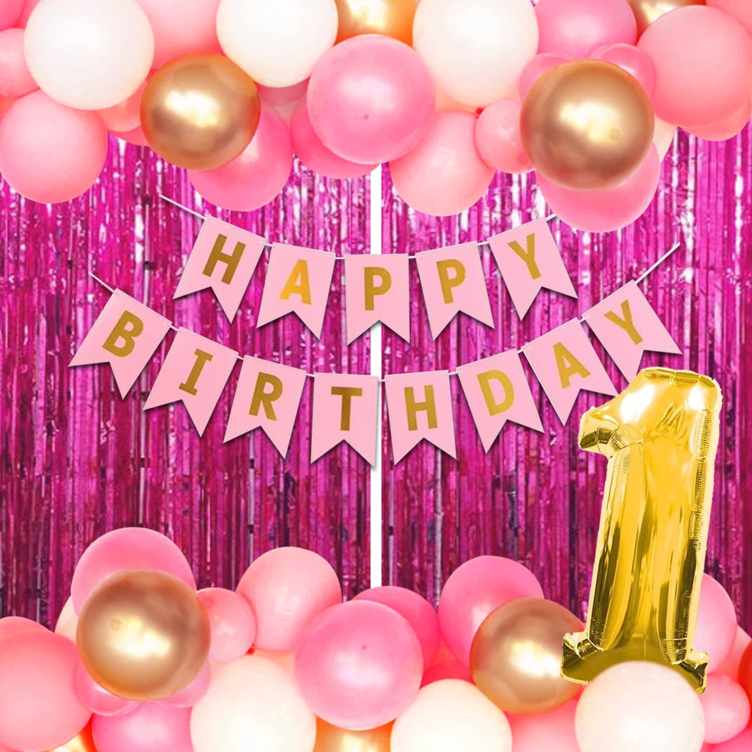 Buy Party Propz 1st Birthday Decoration For Girls Pink Happy Birthday buy-party-propz-1st-birthday-decoration-for-girls-pink-happy-birthday