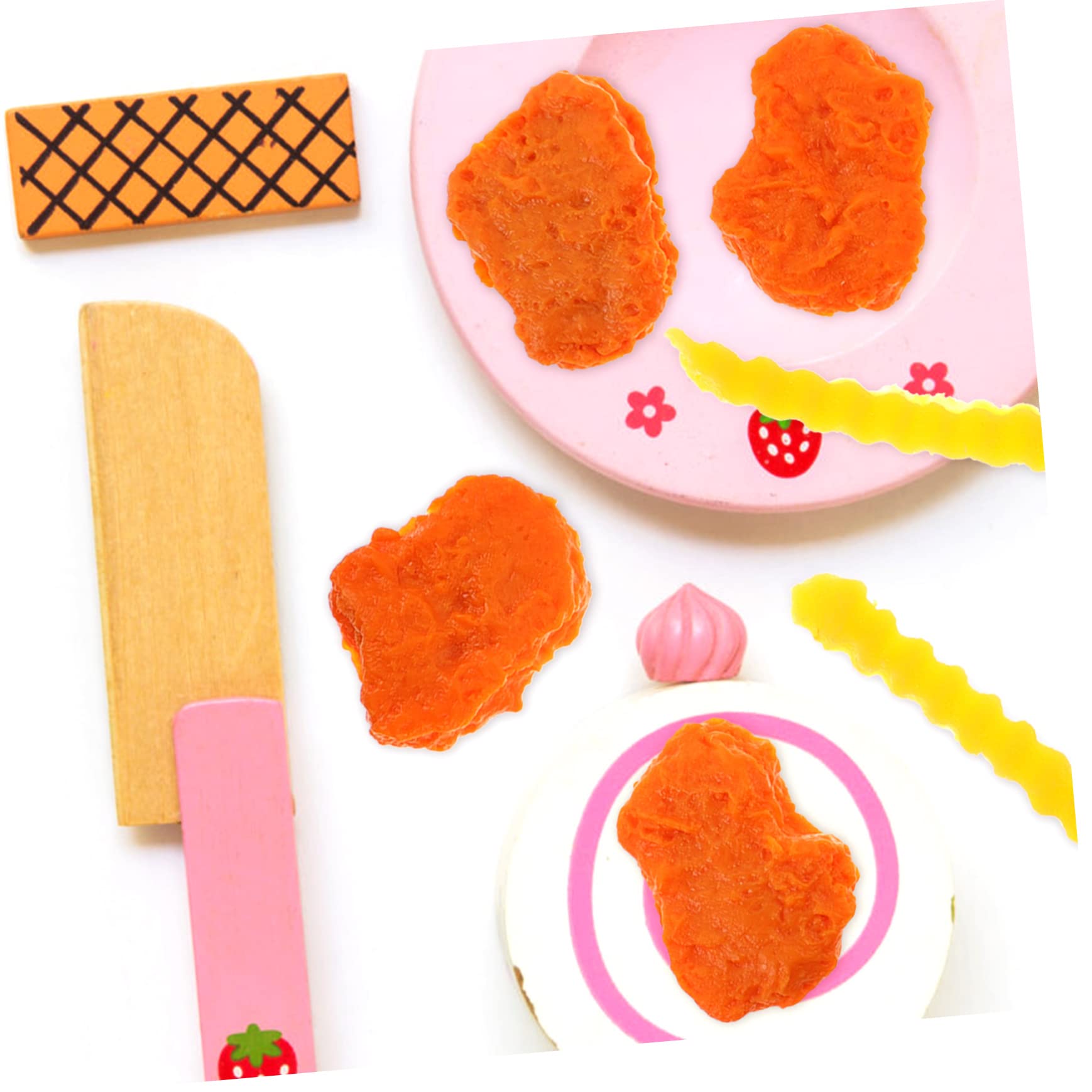 6 Künstliche Chicken Nuggets & Pommes – Super Realistisch! Perfekt Für Spielküchen, Deko & Fotos