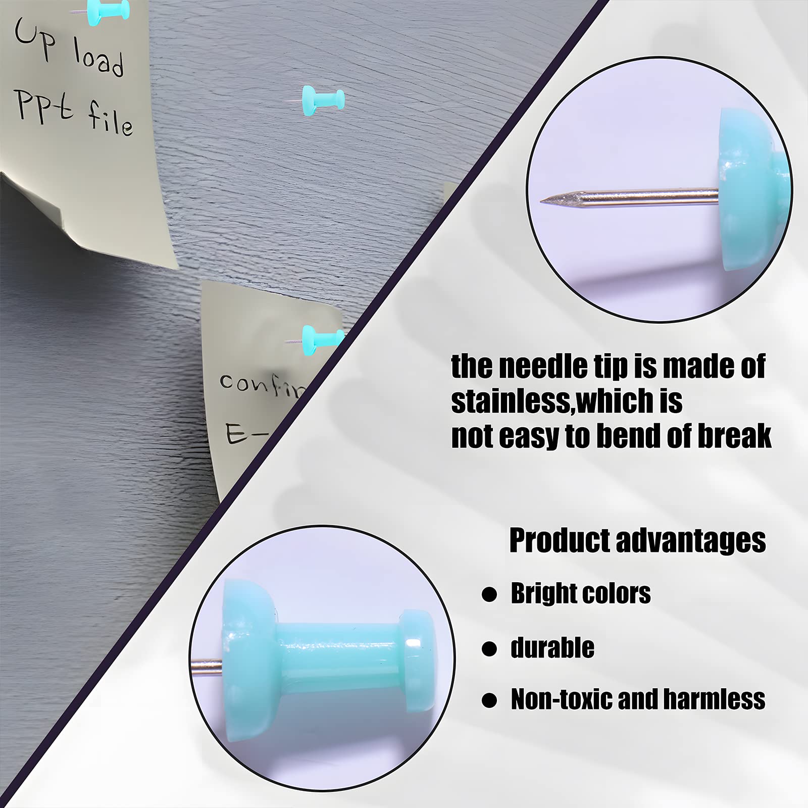 VAPKER Push Pins Tacks 120 Stks Solid Baby Roze Duim Kopspijkers Grotere Size Pin Kaart Tacks Plastic Hoofd met Stalen Punt voor Bulletin Board