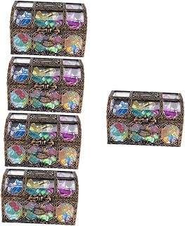 Toyvian 5 Sets Pirate Chest Pirate Toy Pirate Treasure Chest Dive Toys Pirate Chest Box Diamond Gemstones