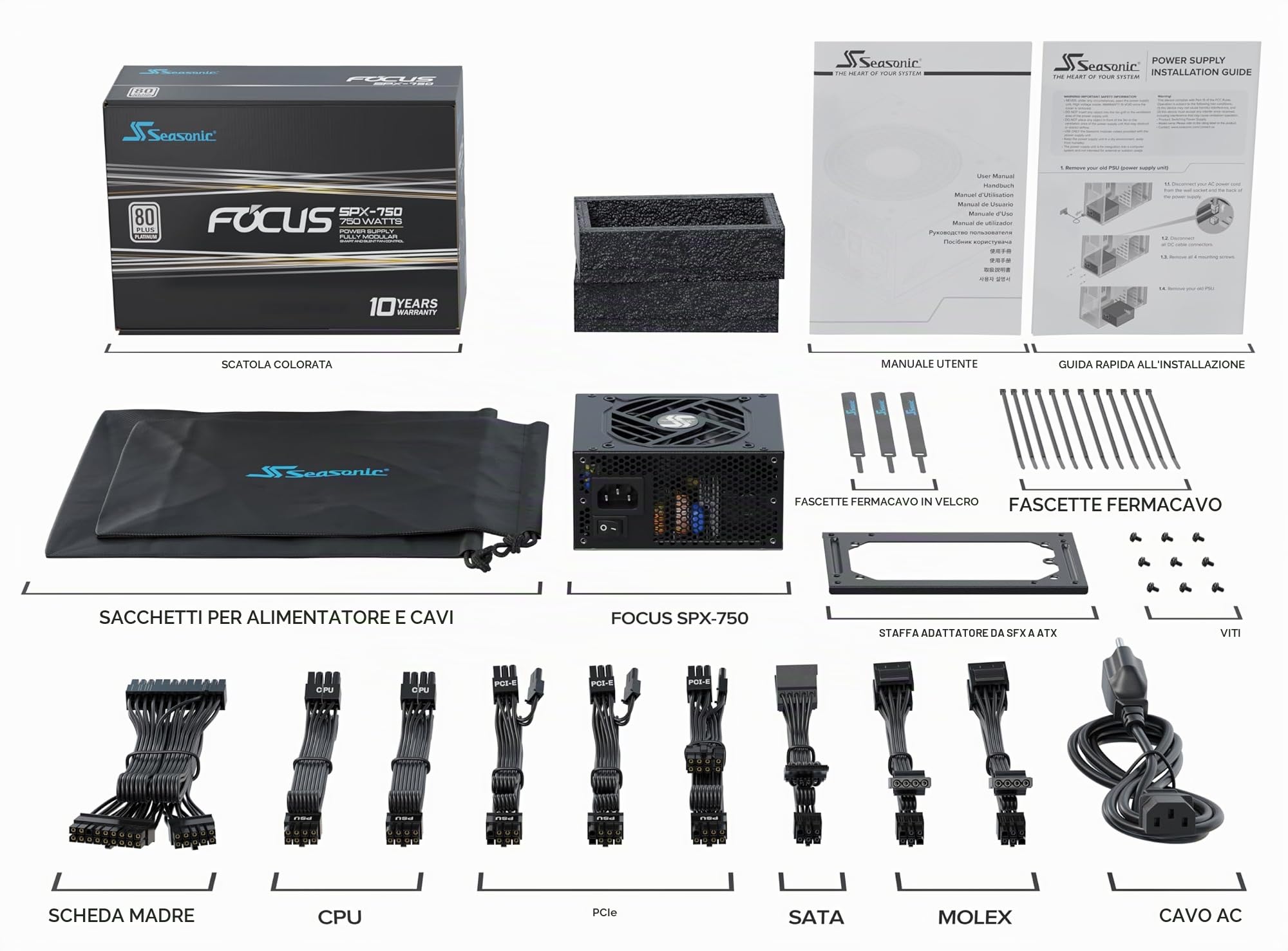 Seasonic FUENTE DE ALIMENTACION FOCUS-SPX-750 750W 20+4 PIN ATX CFX NEGRO