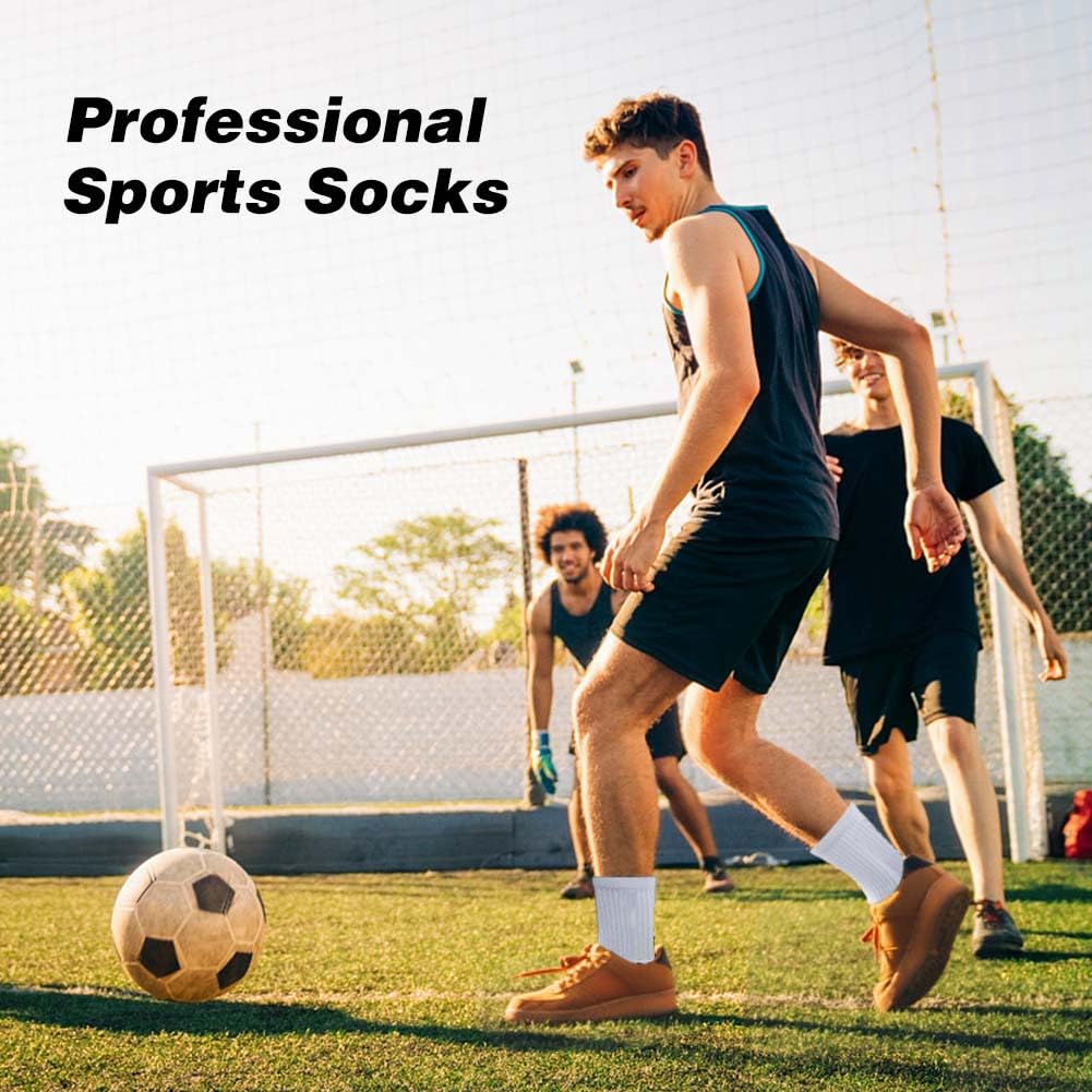 Paquete de 8 calcetines de fútbol para hombre, antideslizantes, antideslizantes, para fútbol, baloncesto, deportes, calcetines de fútbol