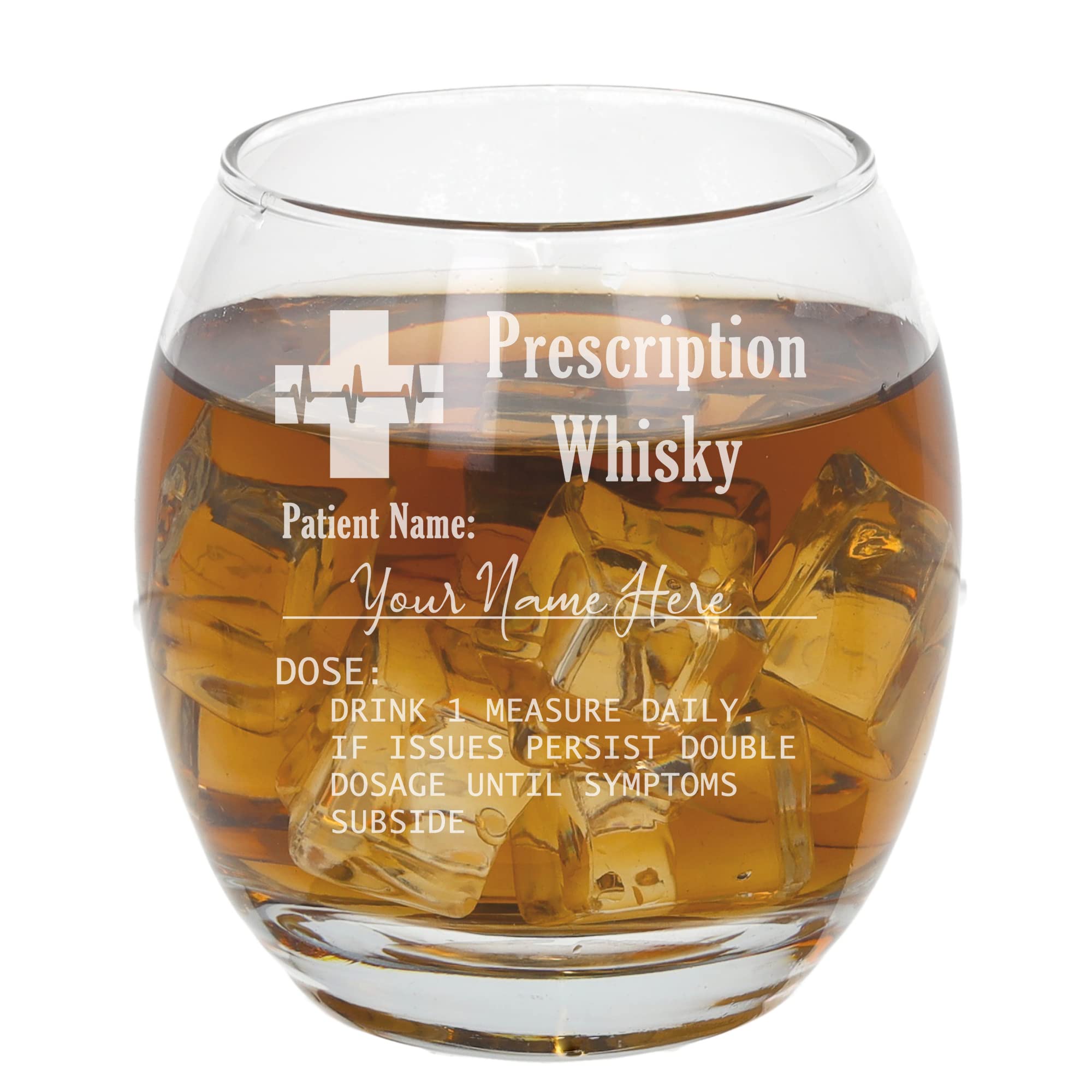 Always Looking Good Personalised Engraved Whisky Tumbler Glass Prescription Whiskey Glass with Name Novelty Funny Birthday Fathers Day Gift (405ml Tondo Tumbler, Empty Glass)