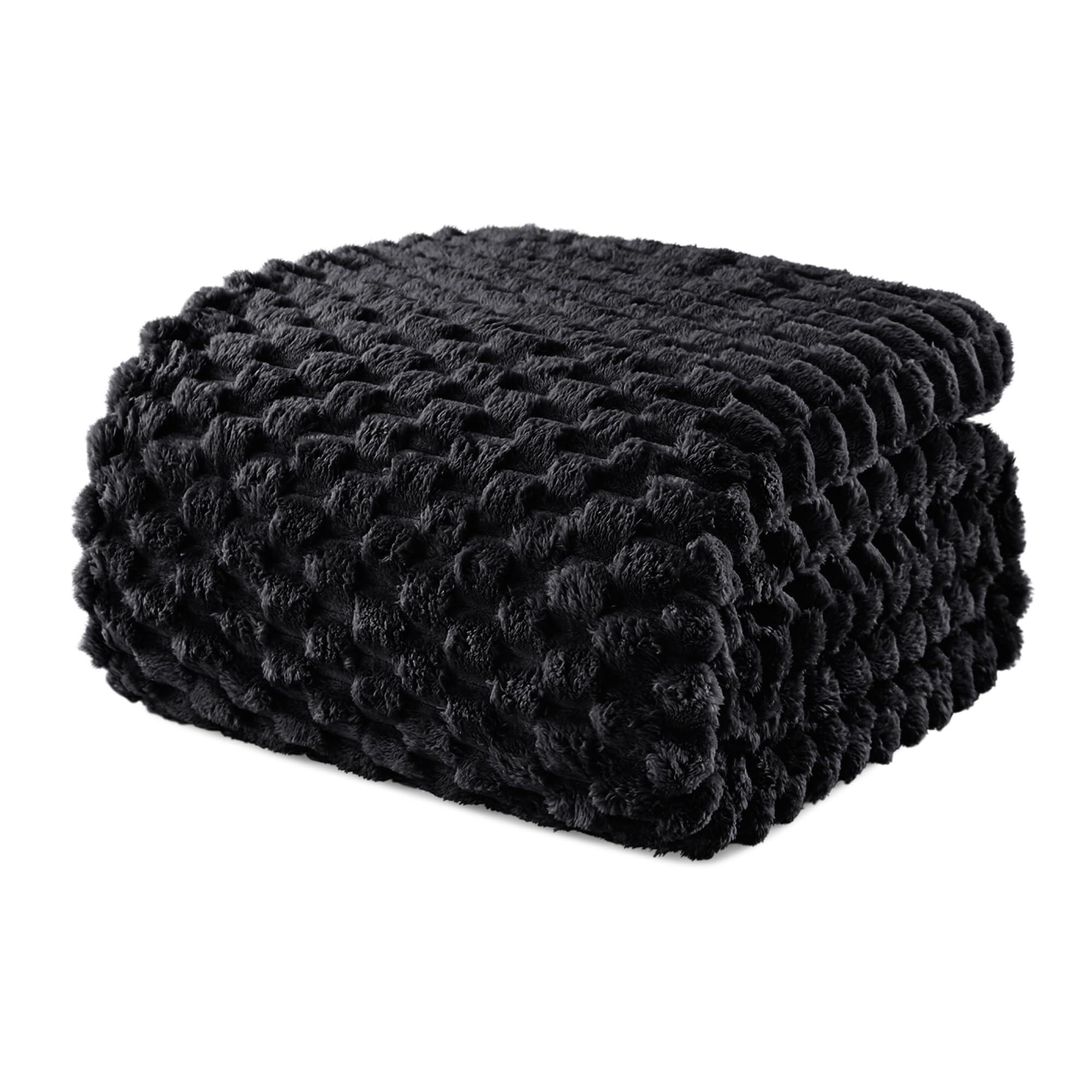 Exclusivo Mezcla Fleece Twin Blanket for Bed, Extra Large Fuzzy Black Bed Blankets, Soft Cozy Plush Sofa Throws for All Seasons, 90x66 Inches