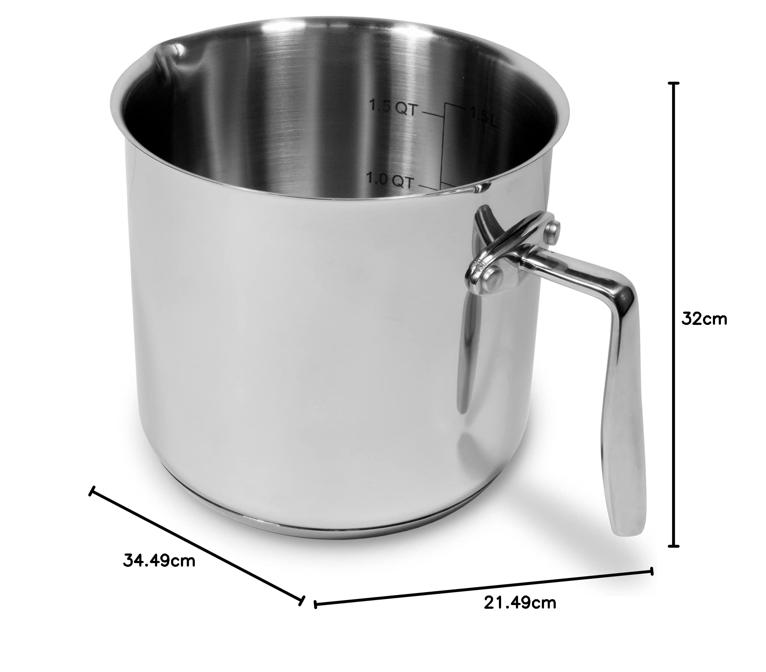 Moneta Accordo Bollilatte, in Acciaio Inossidabile per Ogni Piano Cottura, 14 cm