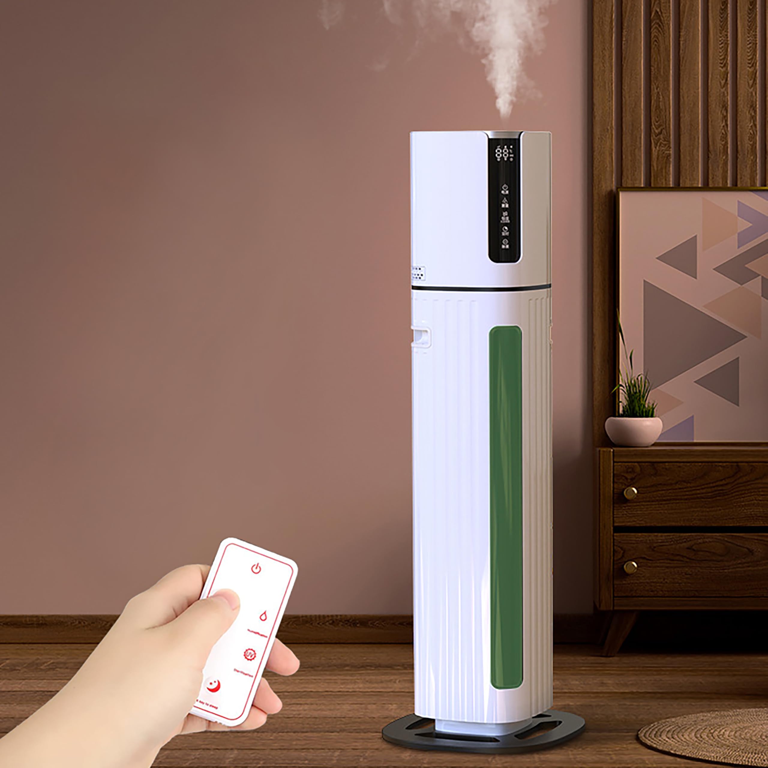 Humidifiers for Bedroom Large Room - 8L Air Humidifier Large Room with Essential Oil Diffuser, Top Fill Cool Mist Humidifier for Home Bedroom Baby Nursery Whole House Office Plant (White Black)