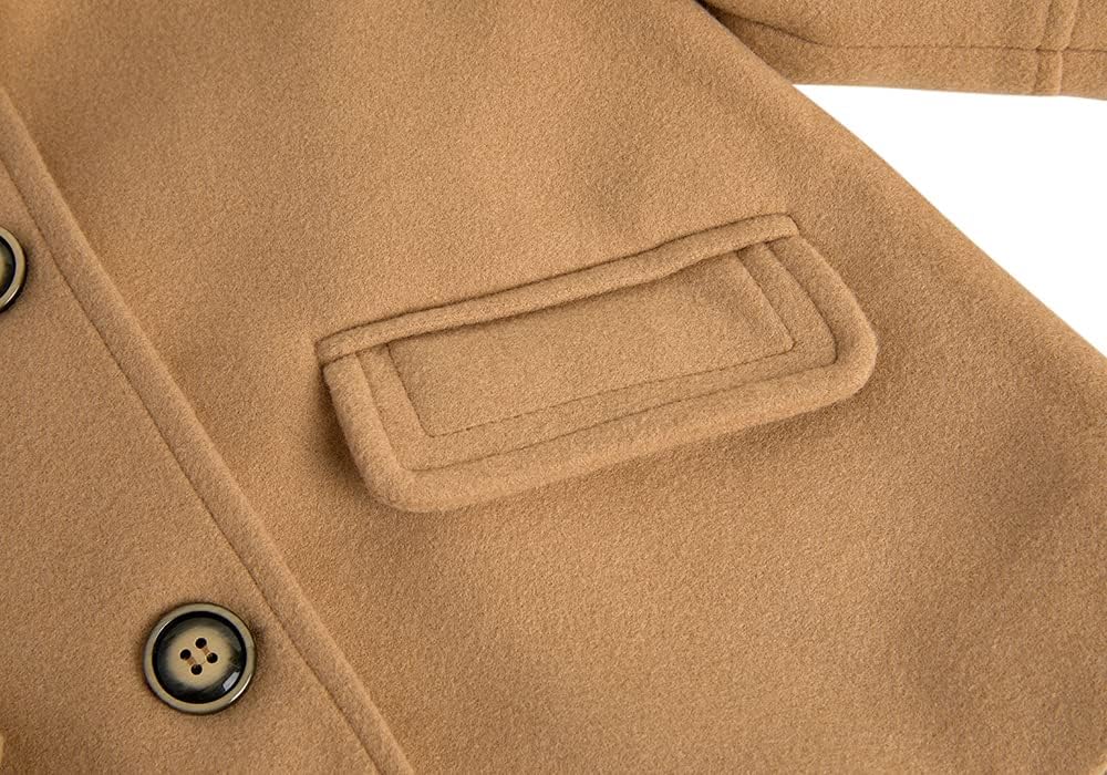 rrhss Baby Girls Button Formal Coat Toddler Kids Hooded Woolen Jacket Fall Winter Outwear - Image 5