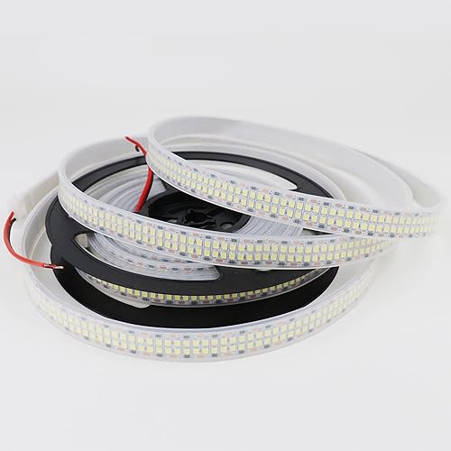 Miniatura 3 de Tira de luces LED de color blanco frío 6500K 16.4 pies5M doble fila 2835 SMD 2400LEDs DC 24V luz diurna brillante regulable flexible luz LED