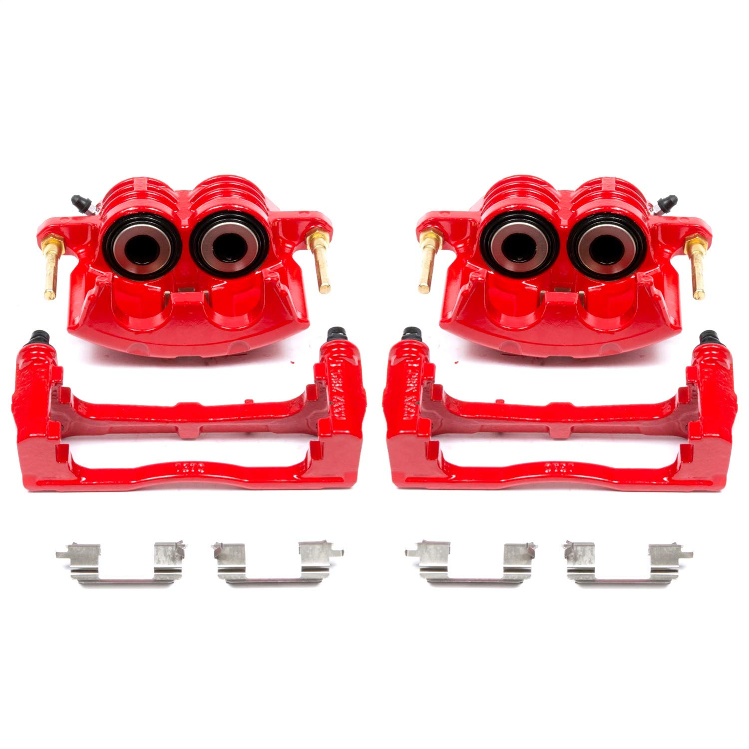 PowerStop Front Red Powder Coated Brake Caliper Pair for Buick Rainier 2004-05 |Chevrolet SSR 2003-05 |Trailblazer EXT 2002-05 |GMC Envoy 2005 - High-Temp Brake Caliper Upgrade, S4798