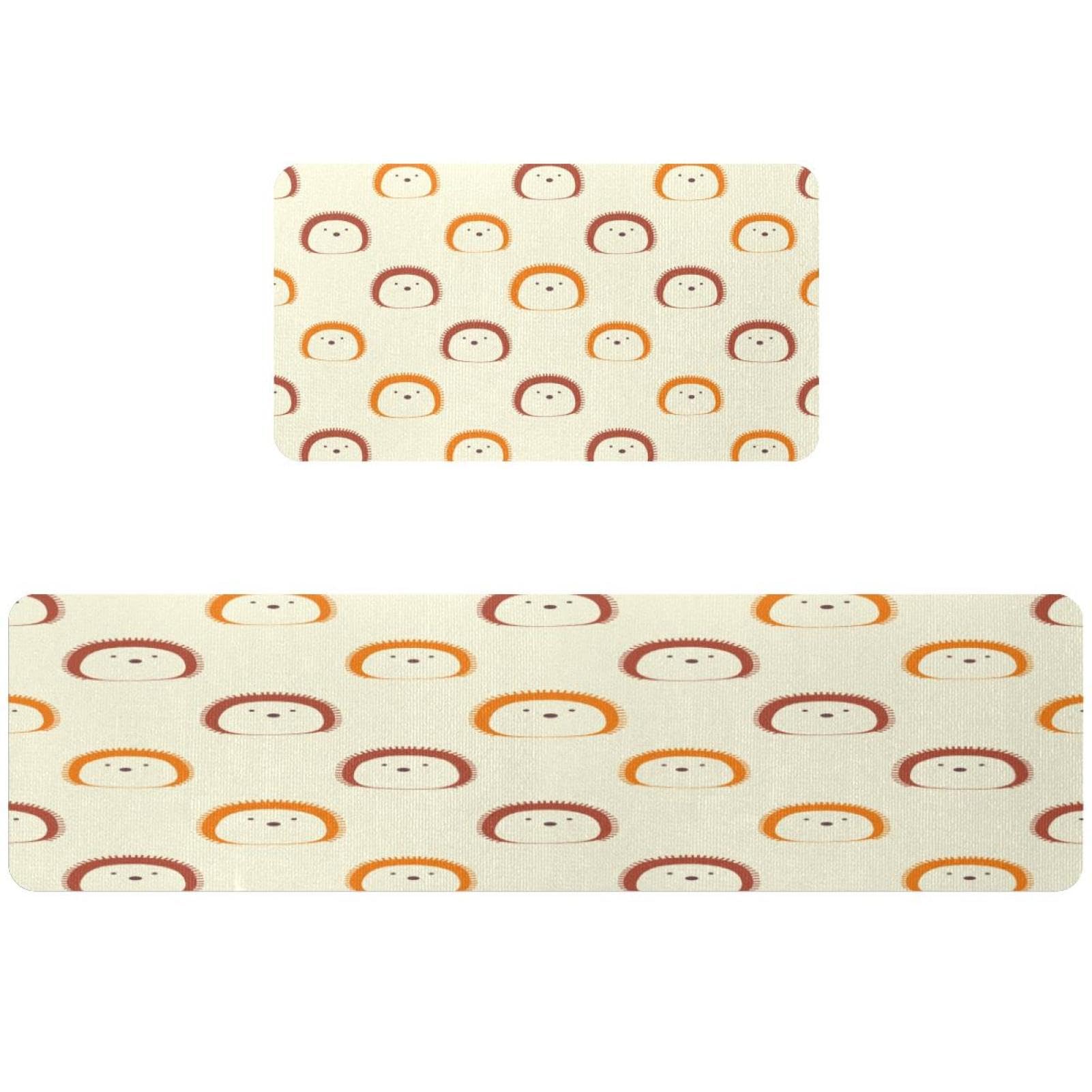 2 Alfombrillas de cocina VAPOKF con diseño de erizo lavables