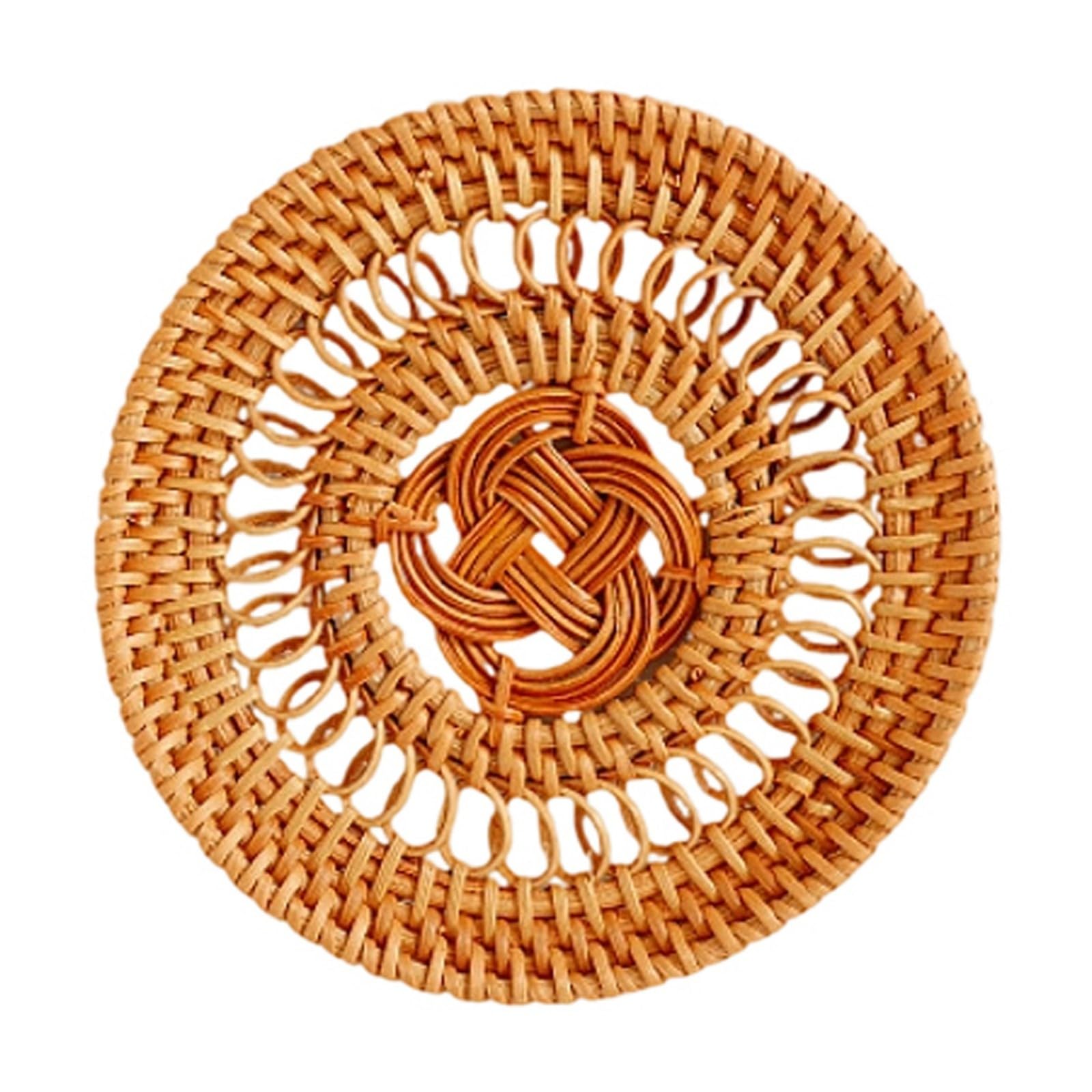 Handwoven Rattan Coasters With/without Storage Basket Placemat for Cups Bowls and Plates Kitchen Gadget