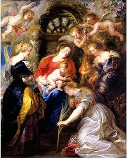 High-Definition Art Print on Canvas – Rubens – Crowning of Saint Catherine - 50x40 Inches | Artistic for Housewarming, Office, or Bedroom | Stylish and Meaningful Décor