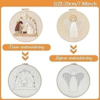 YOUDRN Nativity Scene Embroidery Kit - Christmas Cross Stitch DIY for Adults, 20cm Hoop, Pre-Printed Pattern, Cotton Threads & Needles