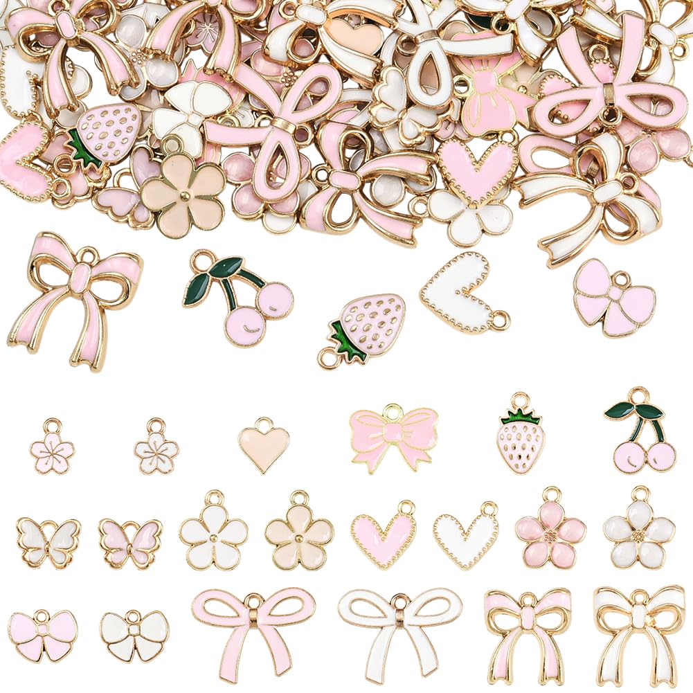 Breloques nœud papillon fleur rose Lolita SUNNYCLUE pour fabrication bijoux