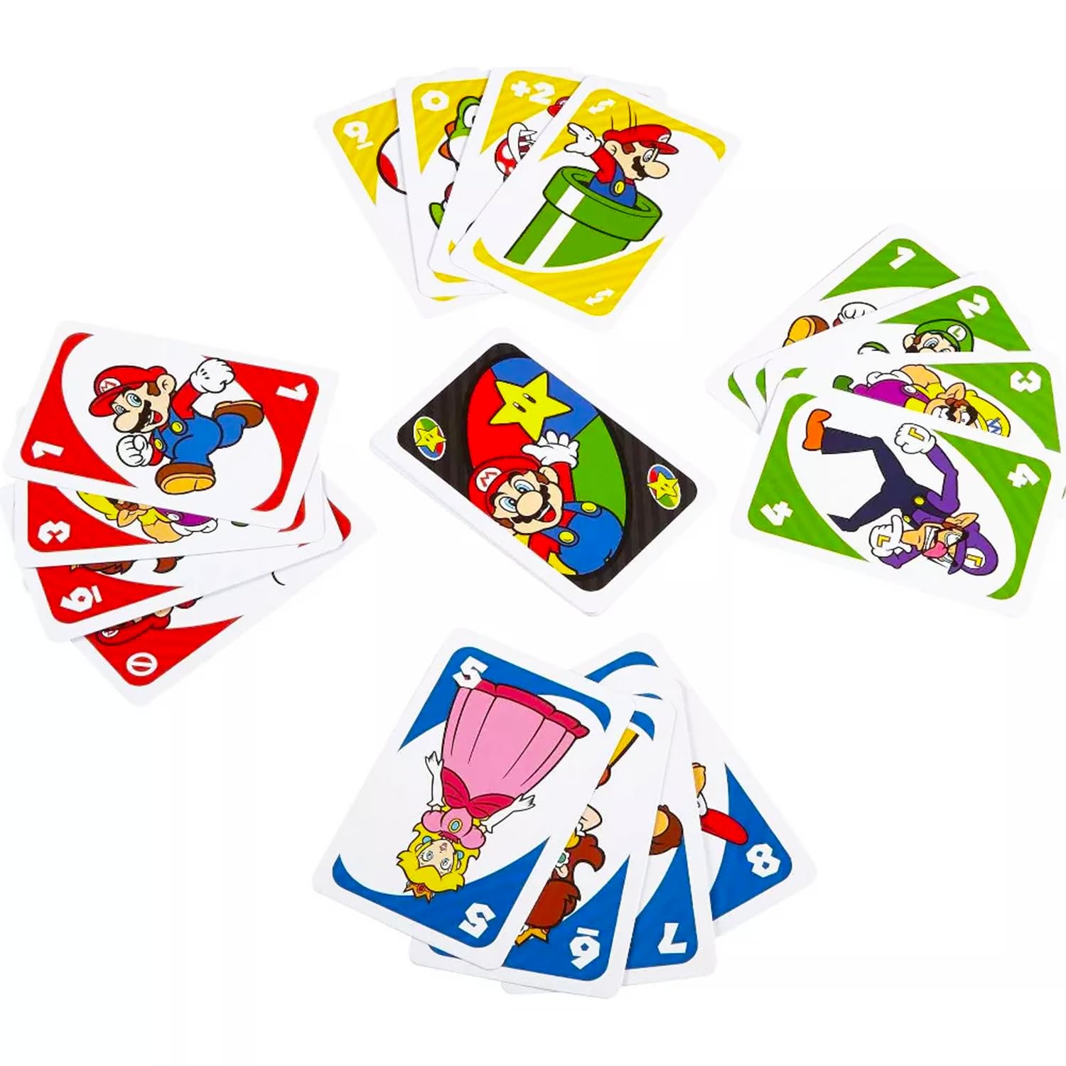 Ultimate Super Mario UNO Lot de cartes – Ensemble avec 2 jeux de cartes de jeu vidéo UNO pour enfants et autocollants, plus | Activités Super Mario Bros pour enfants, soirée de jeu en famille