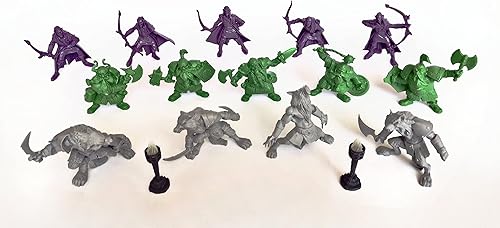 Miniatura 5 de Fantasy Battles - Miniaturas DND de 2 pulgadas a granel con 14 figuras de acción para juegos, se utilizan como miniaturas de mesa, hombres lobo,