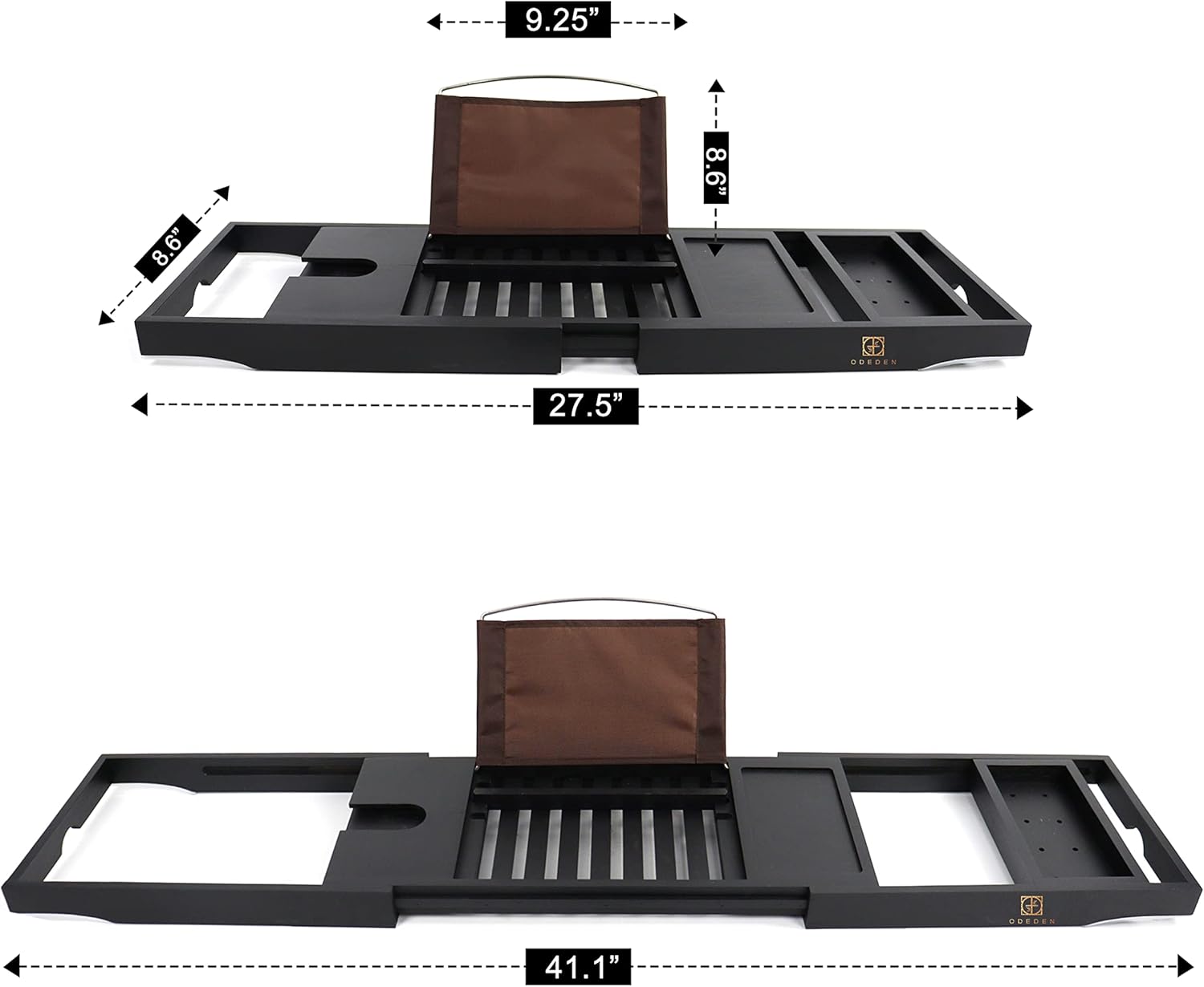 Bamboo Bathtub Tray Caddy - Bamboo Adjustable Bath Tub Table Caddy for Bathroom, Bathtub Caddy Tray, Bathtub Accessories (Black) : Home & Kitchen
