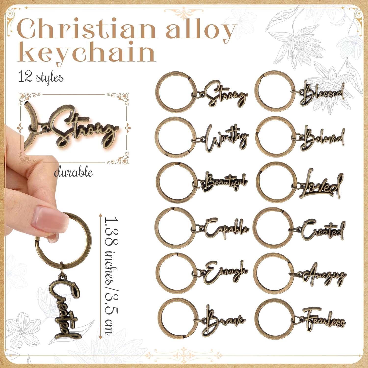 Tondiamo Christian Gifts Christian Keychain Bulk with Religious Bible Verse Cards for Women Men Church Sunday School Pastor - Image 2
