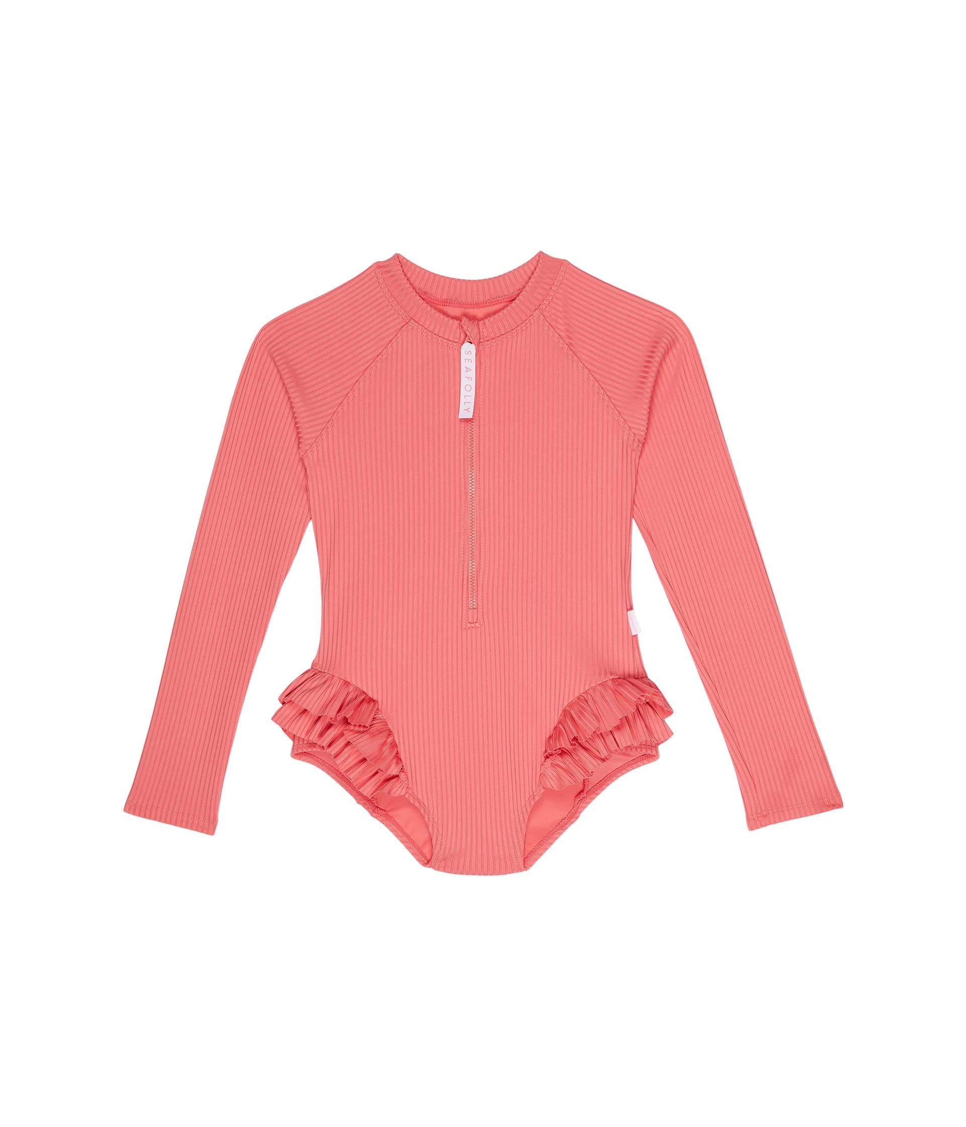 baby-girls Summer Essentials Ruffle Hip Long Sleeve One-piece (Infant/Toddler/Little Kids)