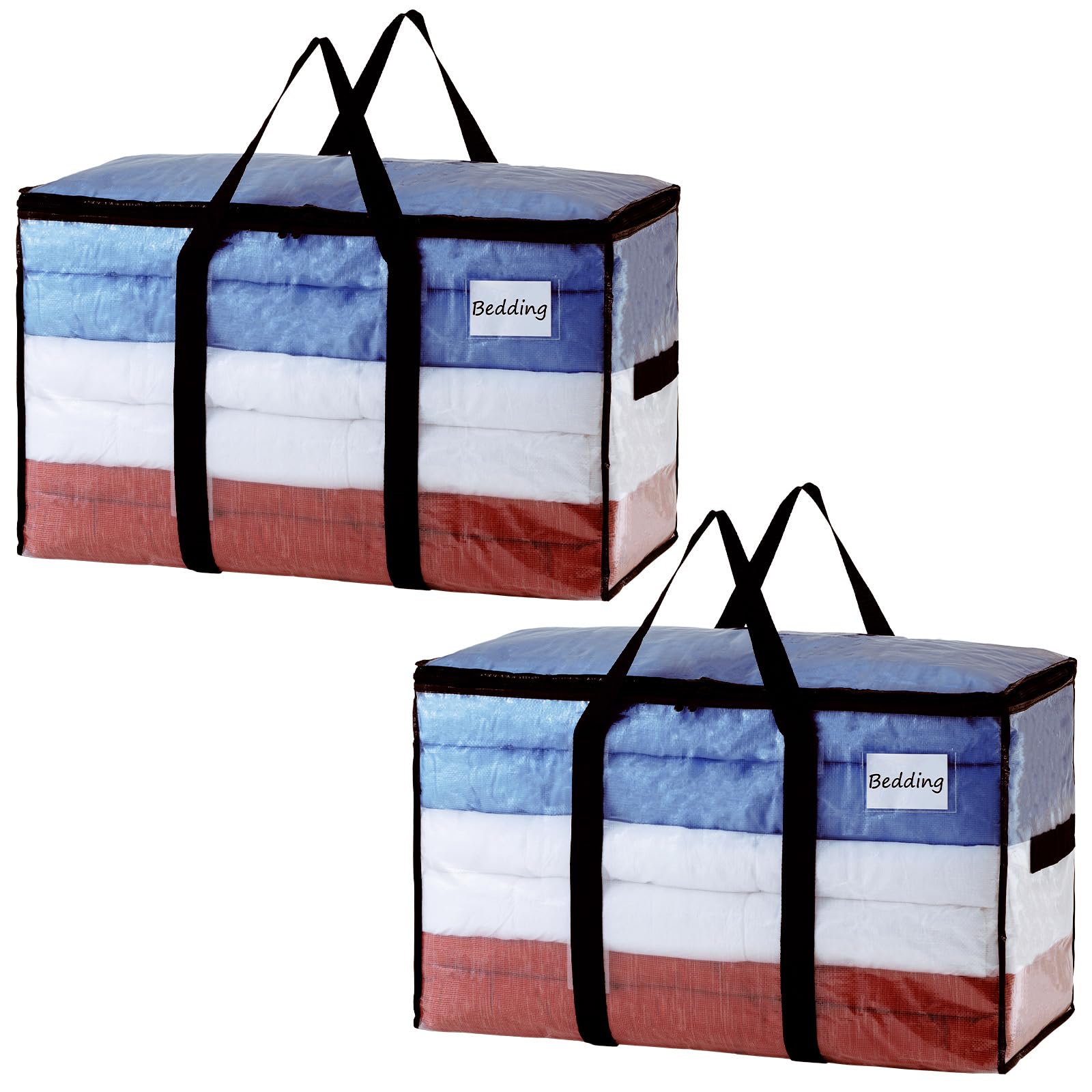 TAILI 2 Pack Clear Extra Large Moving Bags,Storage Bag with Visible Window