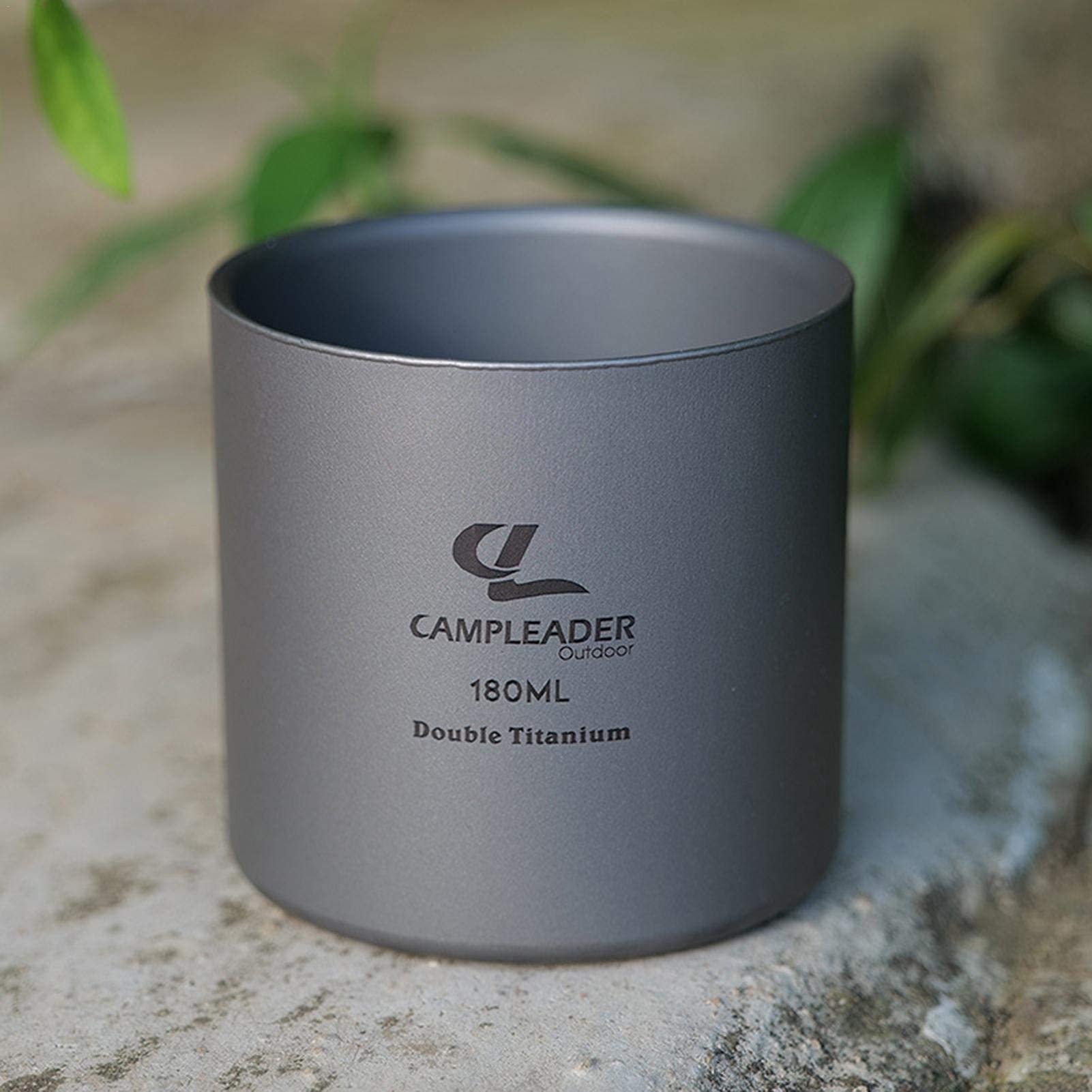 Titanium Cup 120ml/180ml/300ml Portable Camping Picnic Water Cup Mug,Double-Layer Lightweight Camping Mug With Sandblasted Surface, for Outdoor Picnic Backpacking (180ML)