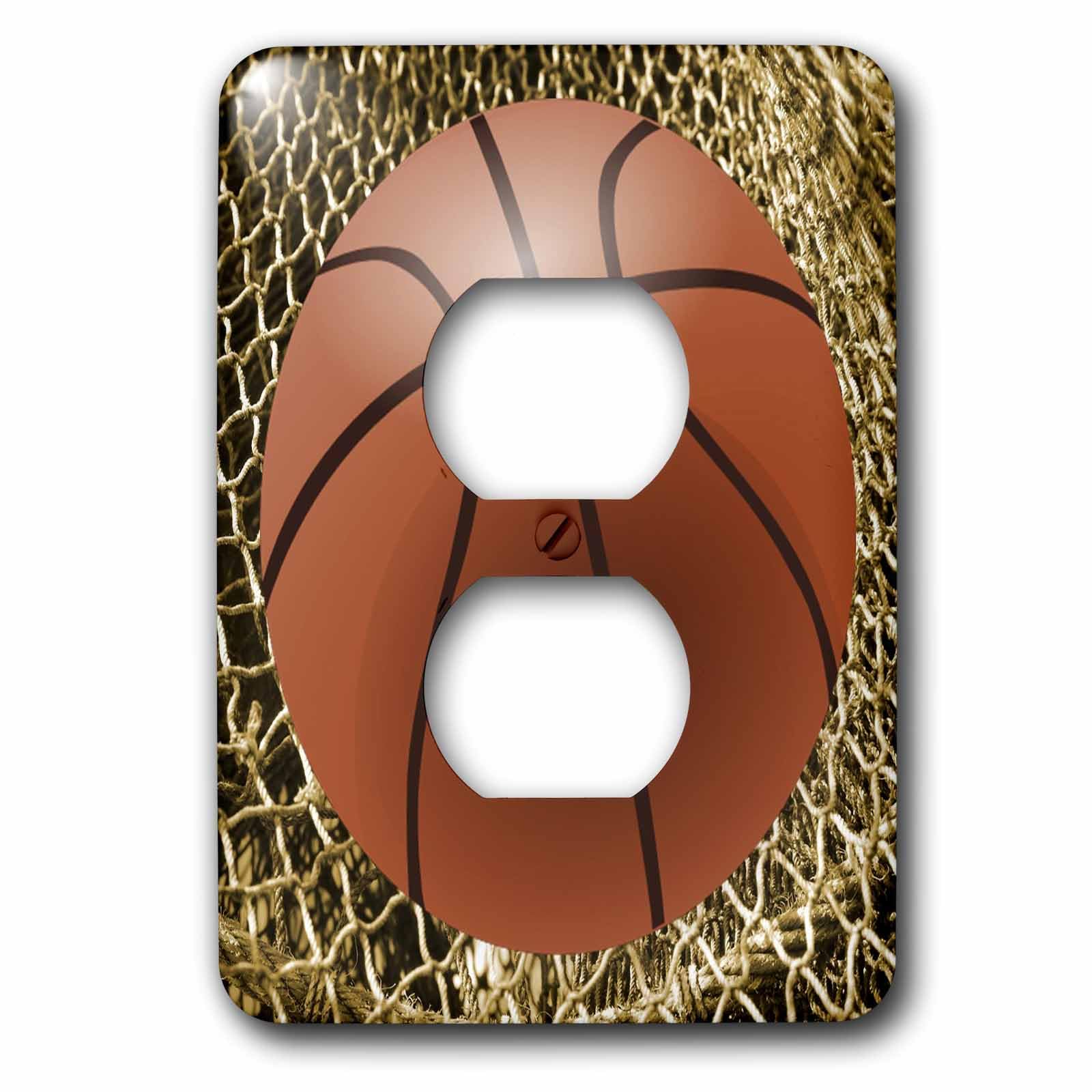 Basketball avec filet plaque double prise pour décorer une chambre d'ado