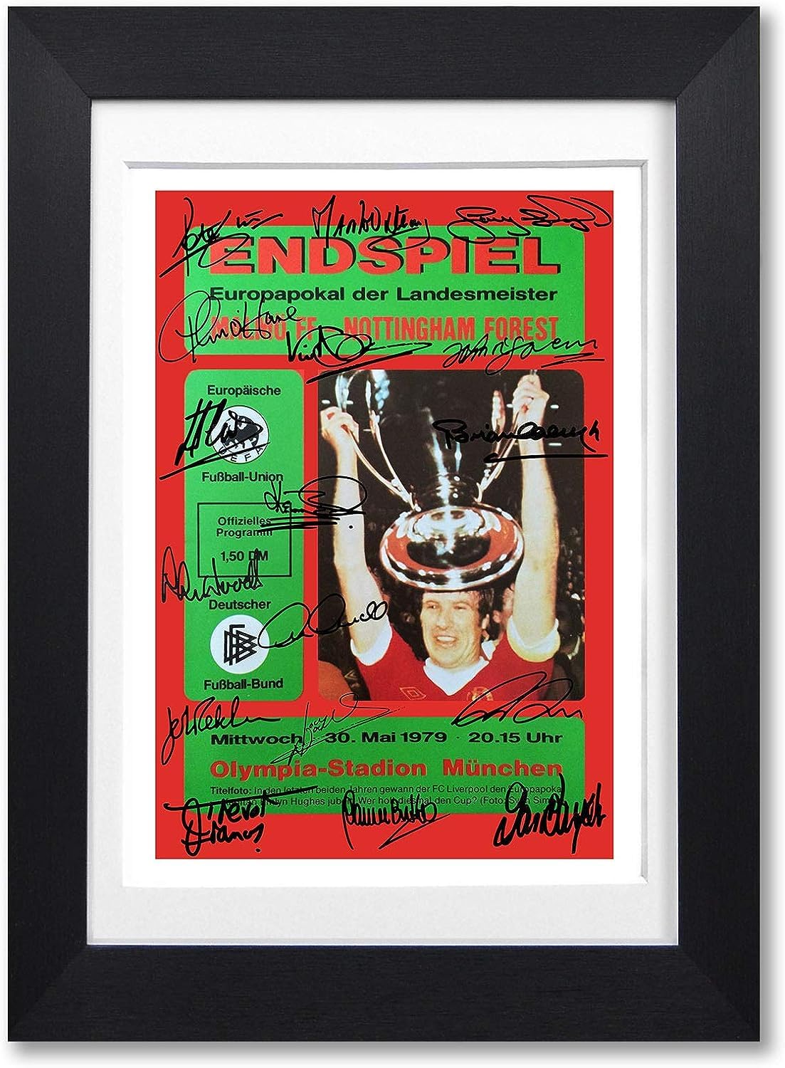 Mounted Gifts Black Nottingham Forest 1979 Team Squad Signed Autograph A4 Poster Photo Framed Memorabilia Gift European Cup Winners Programme (Poster Only)