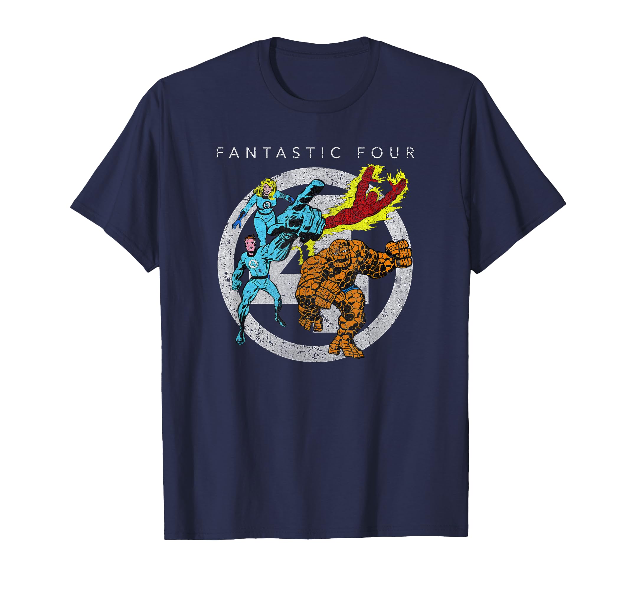 Marvel Fantastic Four Team up Distressed Classic Logo T-Shirt