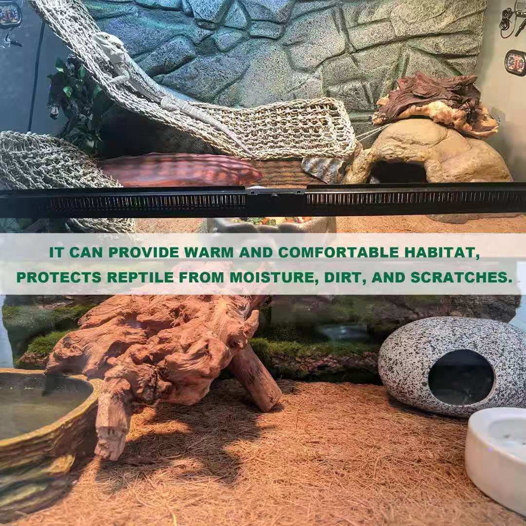 Tortoise Bedding - Alfombra de fibra de coco natural de 36 x 18 pulgadas, alfombra para dragón barbudo, paquete de 2 alfombras de terrario para mascotas, lagarto, camaleón, dragón barbudo, iguana