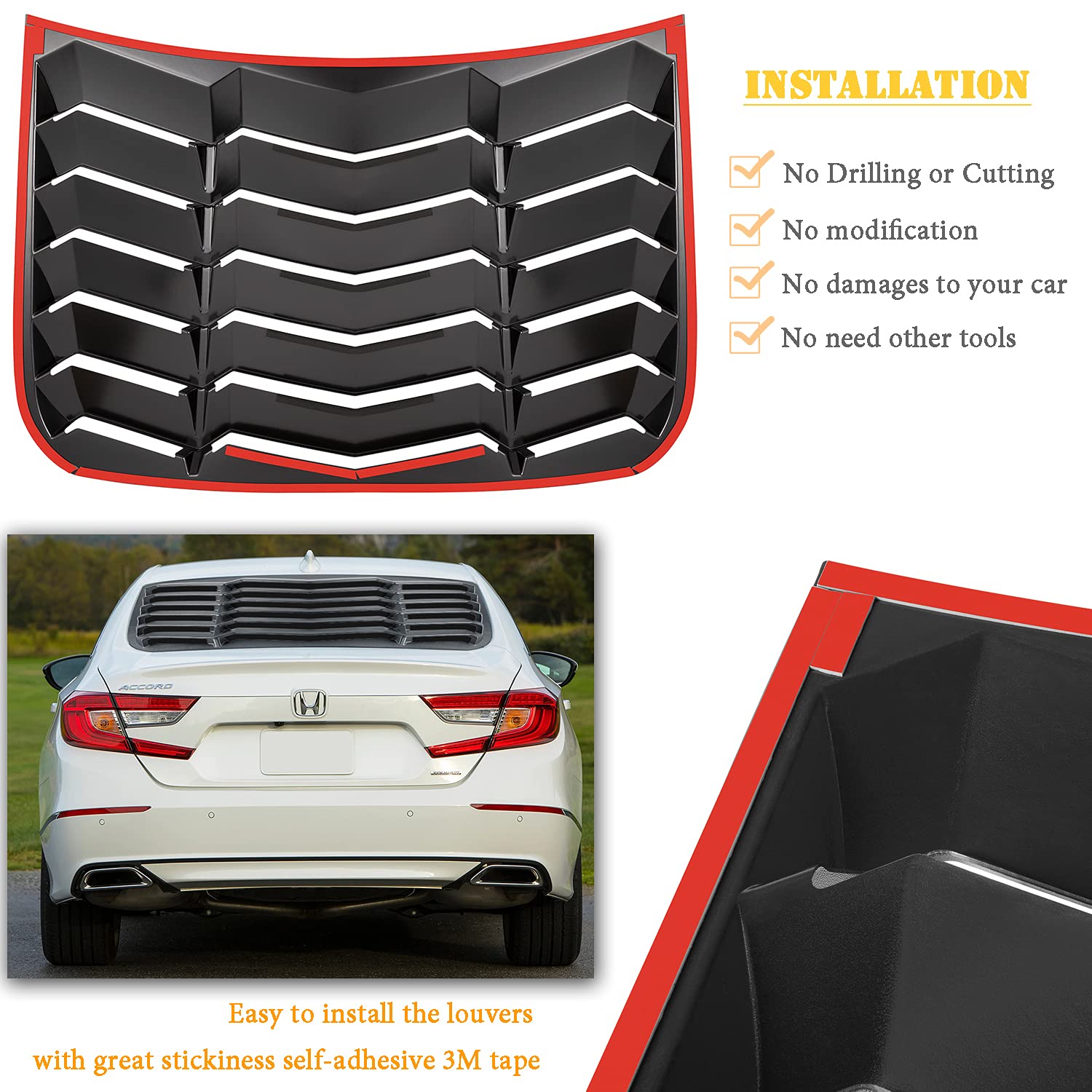 ウィンドウルーバー サイドウィンドウルーバーサンシェードカバーフィットホンダアコードセダン20182021 Side Sun Sedan