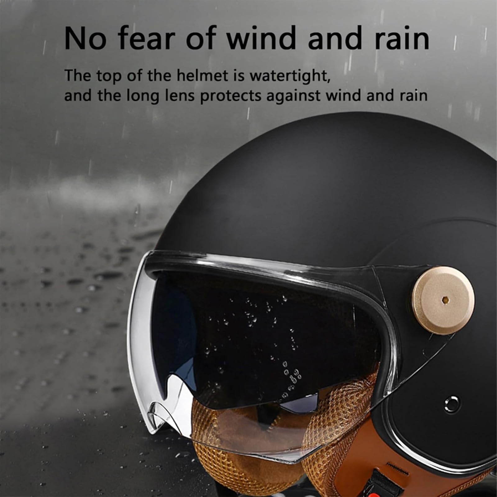 Kask otwarty dla dorosłych, kask motocyklowy retro z homologacją ECE, półkask motocyklowy, skuter Crash Jet, kask 3/4 z osłoną przeciwsłoneczną, kask unisex,J2,M