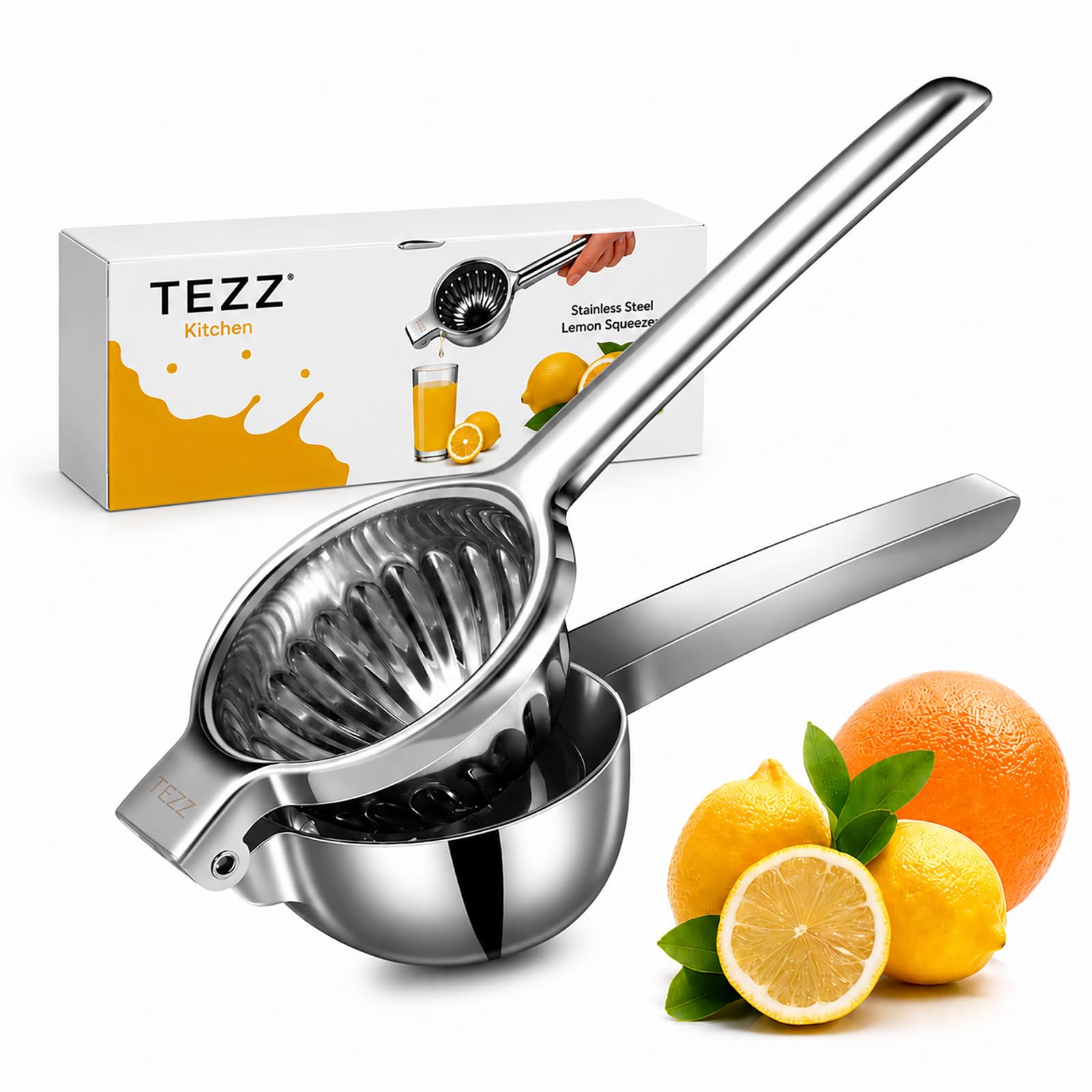 TEZZ Extra Large Stainless Steel Lemon Squeezer