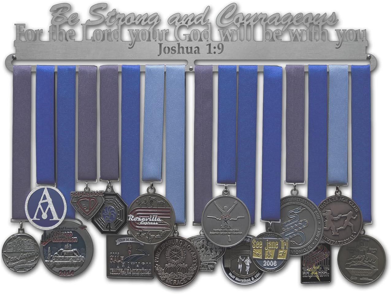 Allied Medal Hangers - Joshua 1:9 Text - Multiple Sizes, Medal Holder Display Rack