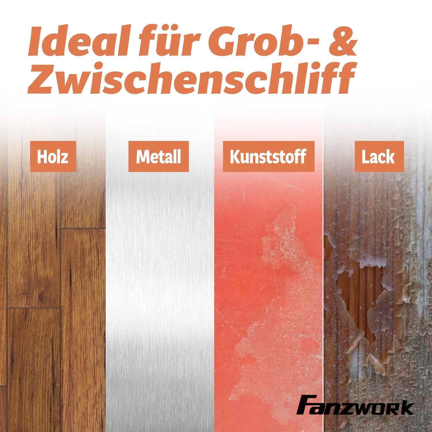 FANZWORK Lot de 30 Disques Abrasifs en Maille Ø 150 mm (15 x Grain 80, 15 x Grain 120) – Compatibles avec Toutes les Ponceuses Excentriques Ø 150 mm.