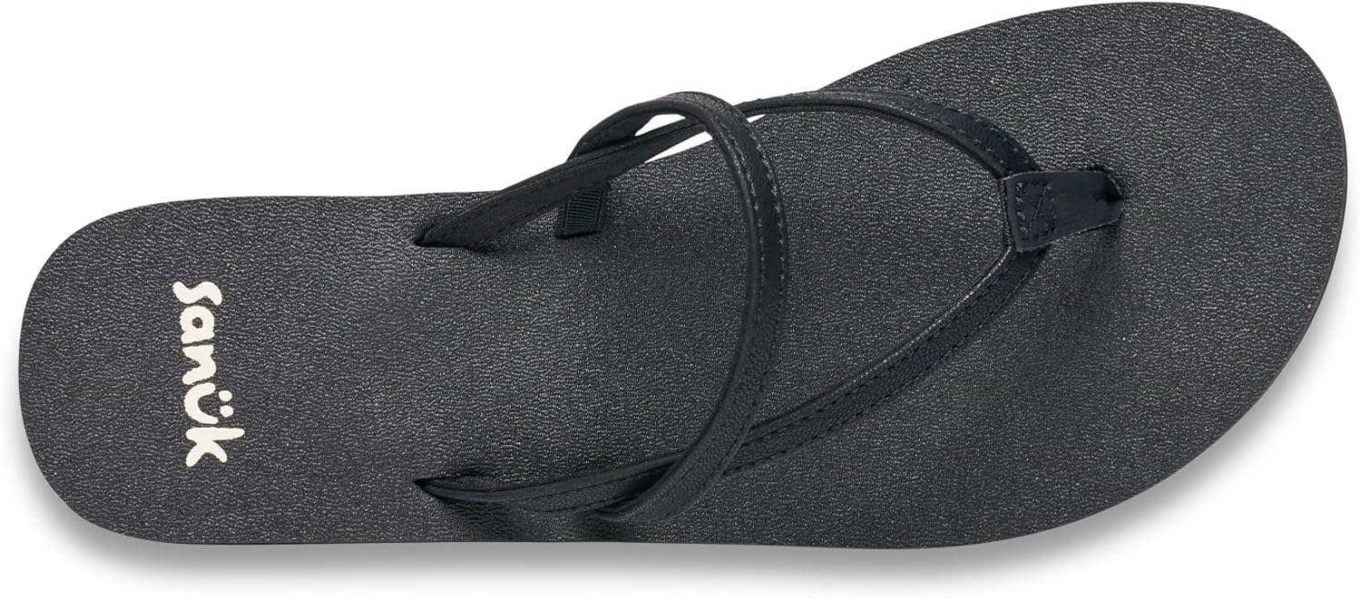Sanuk Womens Yoga Stella Sandals | Strappy Flip Flops for Women | Lightweight Summer Sandals | Yoga Mat Footbed | Comfortable Beach Sandals