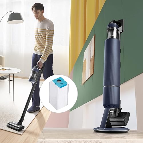 Miniatura 7 de Paquete de 8 bolsas de polvo VCA-ADB953 para aspiradora Samsung BESPOKE Jet inalámbrica, 2.5 L, bolsa de recolección automática de polvo de gran