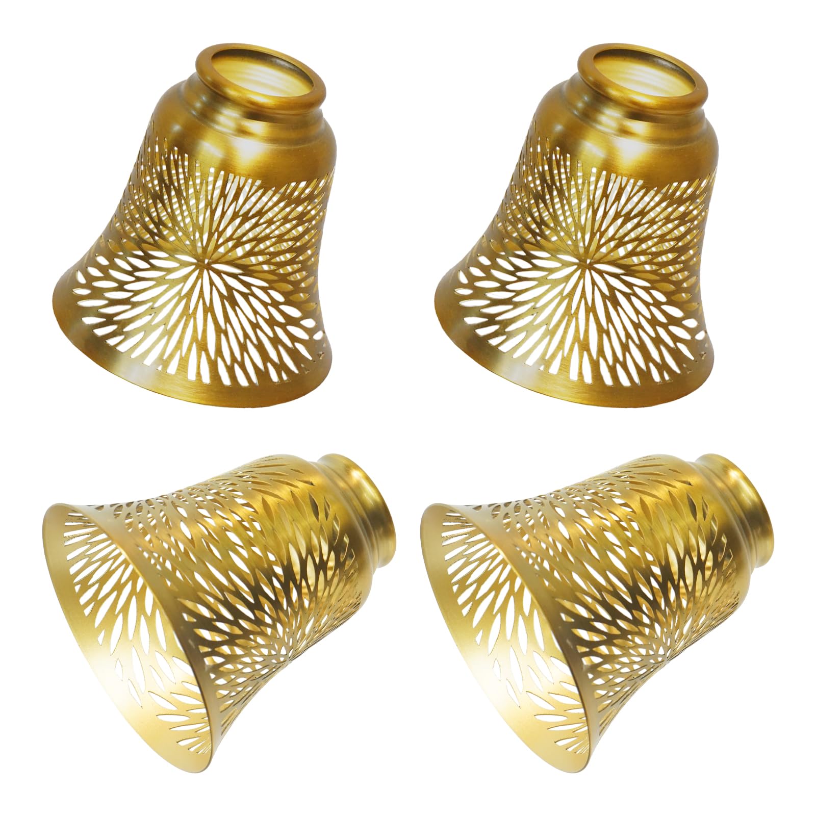 Globos de repuesto para ventilador de techo, paquete de 4 pantallas de repuesto con patrón de crisantemo con adaptador de 1-5/8 pulgadas, altura de 4-3/4 pulgadas y 4-3/4 pulgadas de diámetro